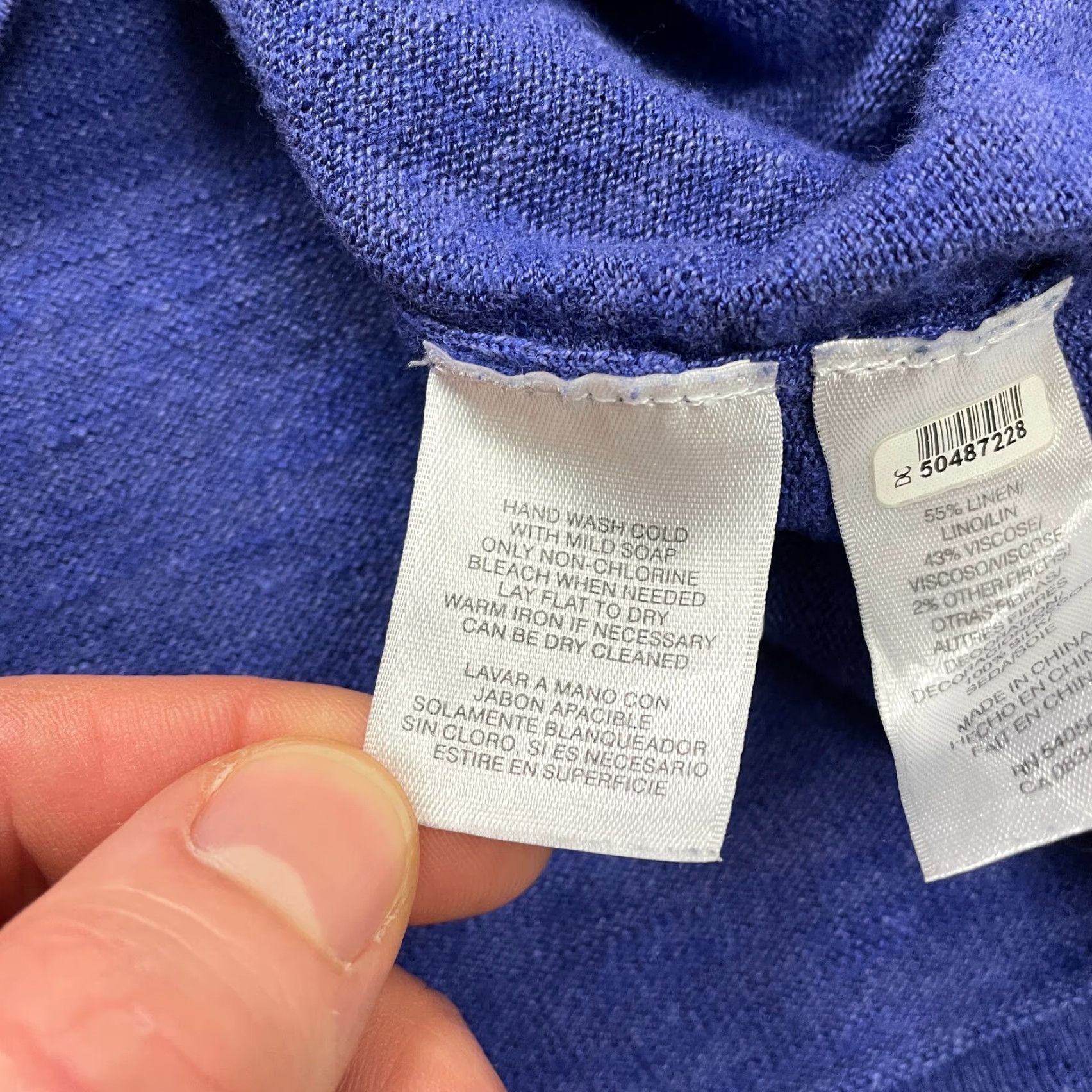 Jones New York Jones New York Cardigan Women XL Blue Knit Raglan Sleeve Button Down Solid Breathable Stretch Casual Travel Size XL / US 12-14 / IT 48-50 - 6 Thumbnail