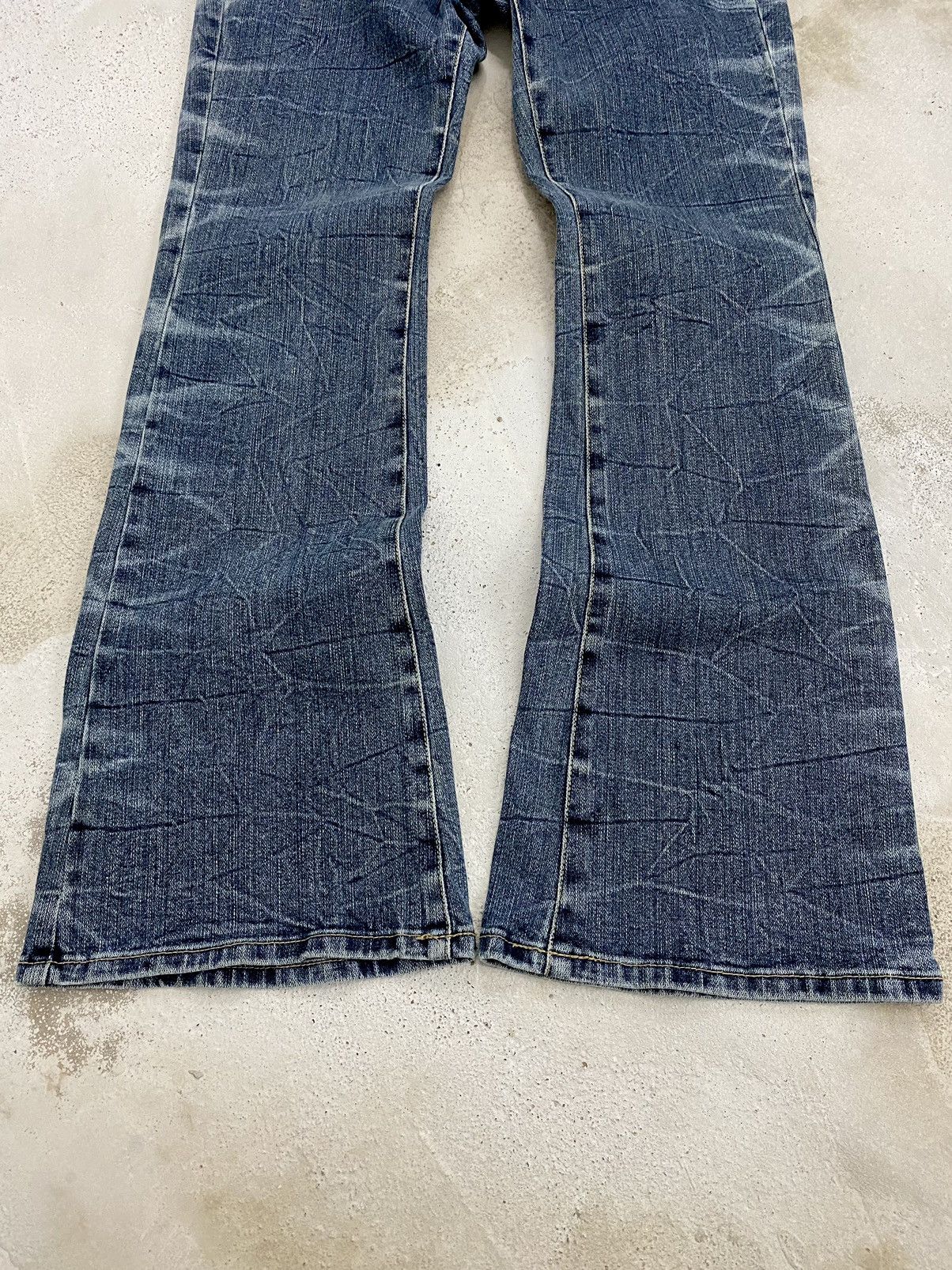 GOSTAR DE FUGA × Japanese Brand Daily Topics Japan Flare Clawn Mark Whisker Honeycomb Denim Size US 31 - 5 Thumbnail