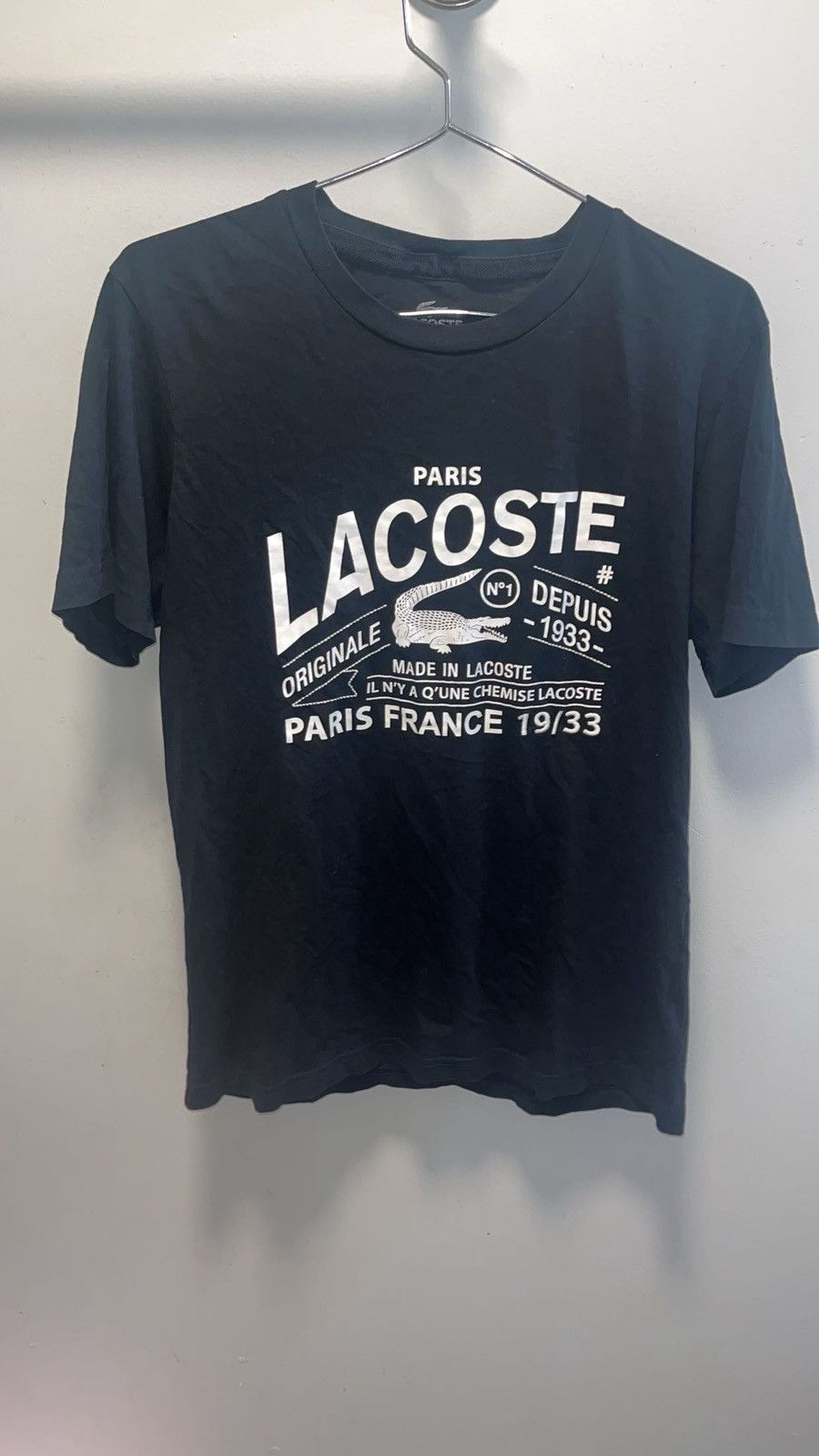 Lacoste Black graphic Lacoste shirt with white logo Size US M / EU 48-50 / 2 - 2 Thumbnail