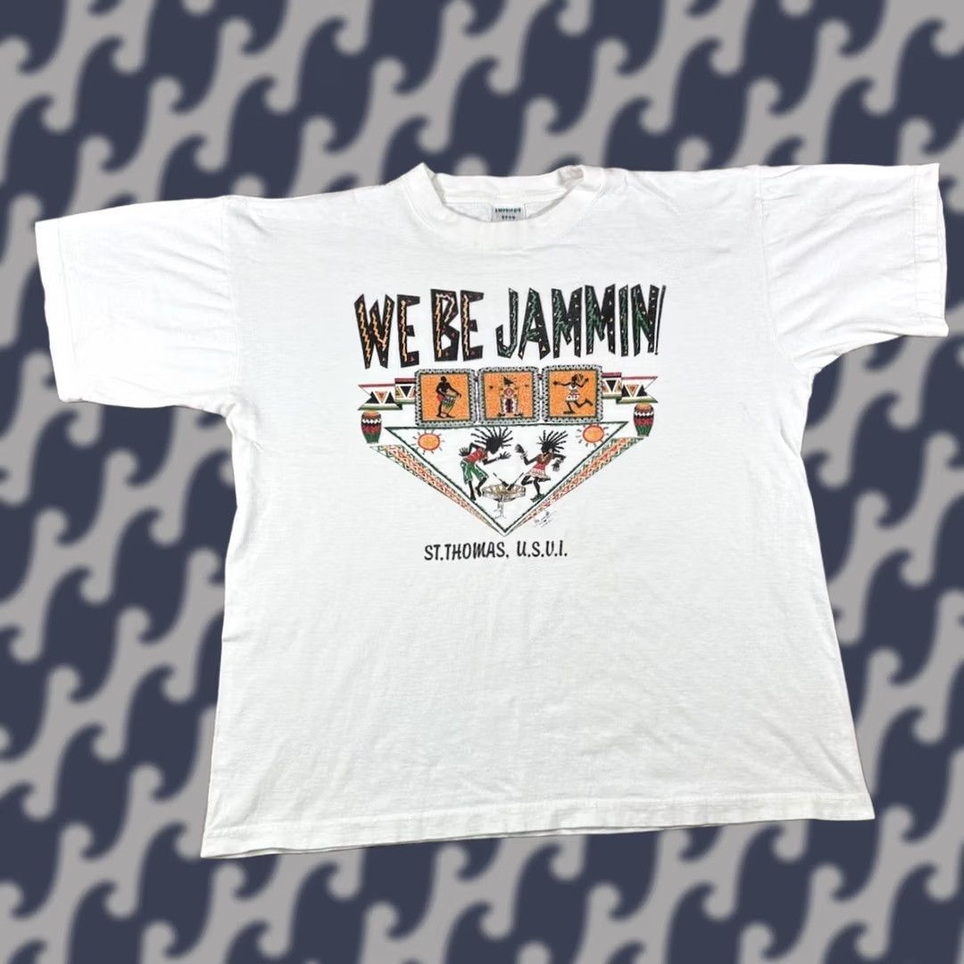 Vintage VINTAGE St Thomas US Virgin Islands We Be Jammin Shirt Men M White 90s Retro Beach Hipster Aztec Bohemian Art Shirt Size US M / EU 48-50 / 2 - 1 Thumbnail