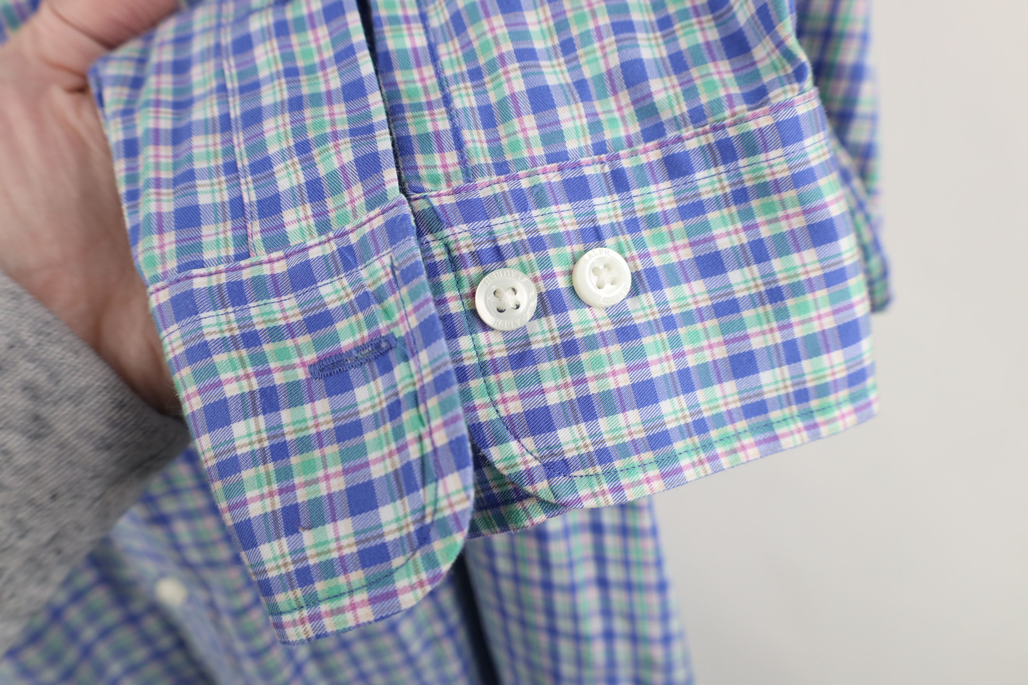 Ralph Lauren Ralph Lauren Stretch Collared Button Shirt Rainbow Plaid Size US XL / EU 56 / 4 - 6 Thumbnail