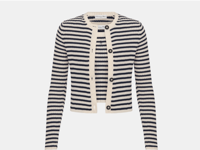 Dior o1w1db10925 444W15 Twinset Sweater in White/Navy Blue Size XL / US 12-14 / IT 48-50 - 1 Thumbnail