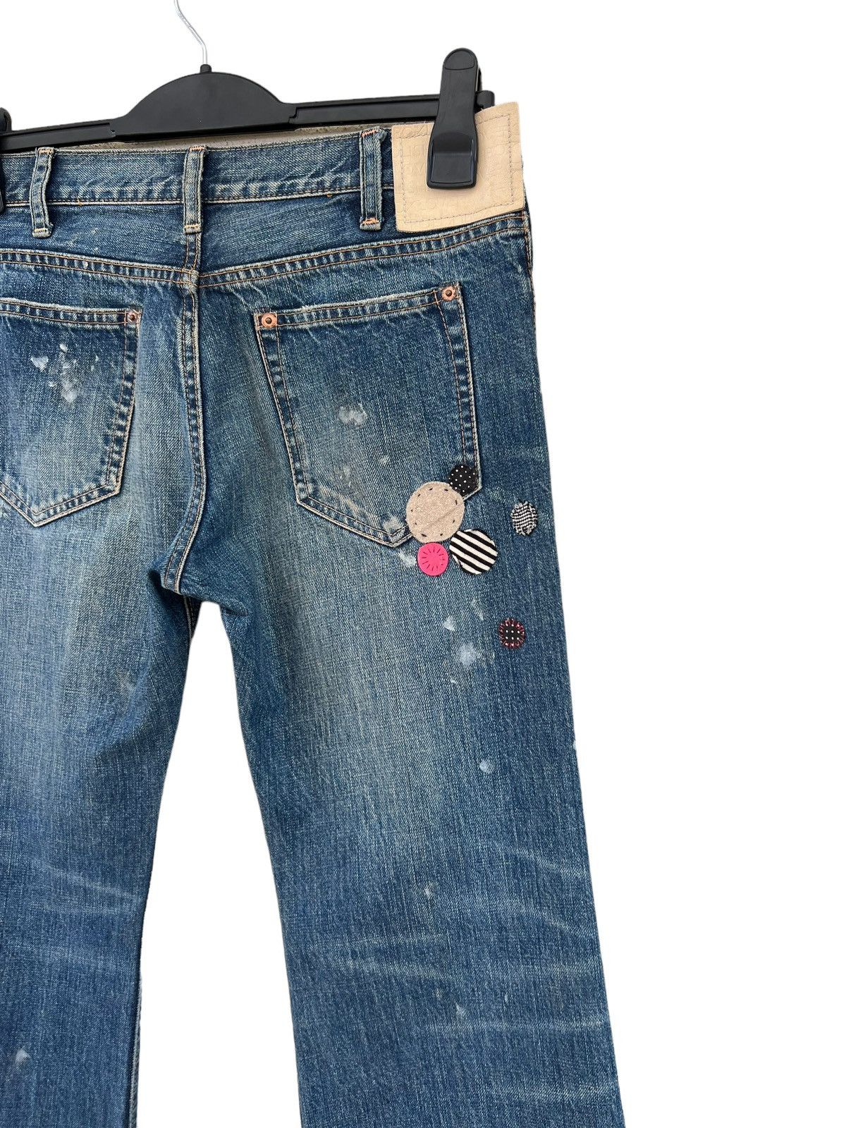 Vintage Vintage RNA Japan Distress Patchwork Mud Denim Flare Jeans Size US 29 - 17 Thumbnail