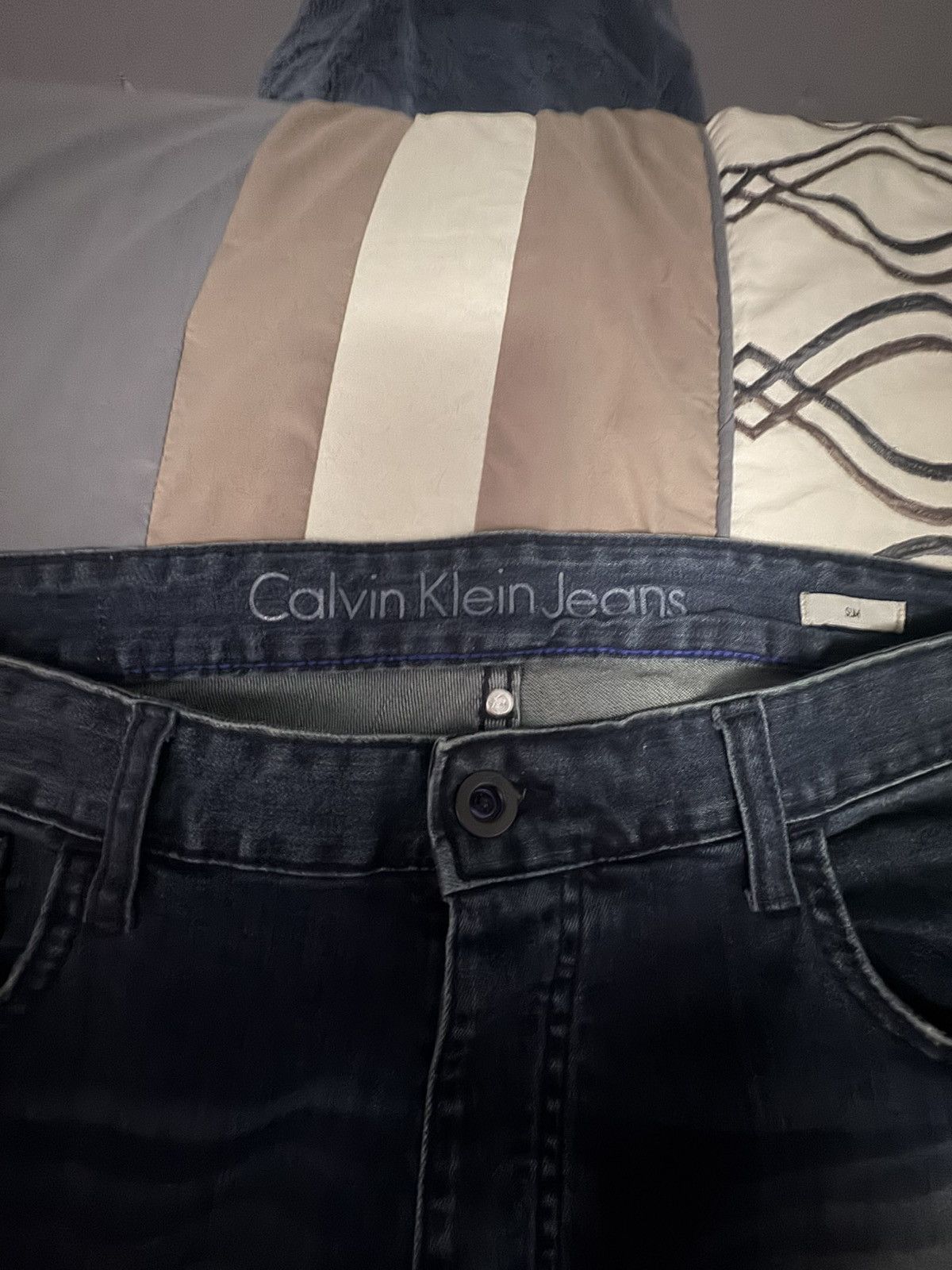 Calvin Klein Blue Ripped Slim Fit Jeans Size US 36 / EU 52 - 3 Thumbnail