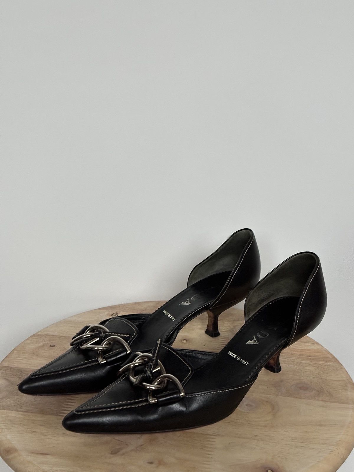 Prada Leather kitten heels mule