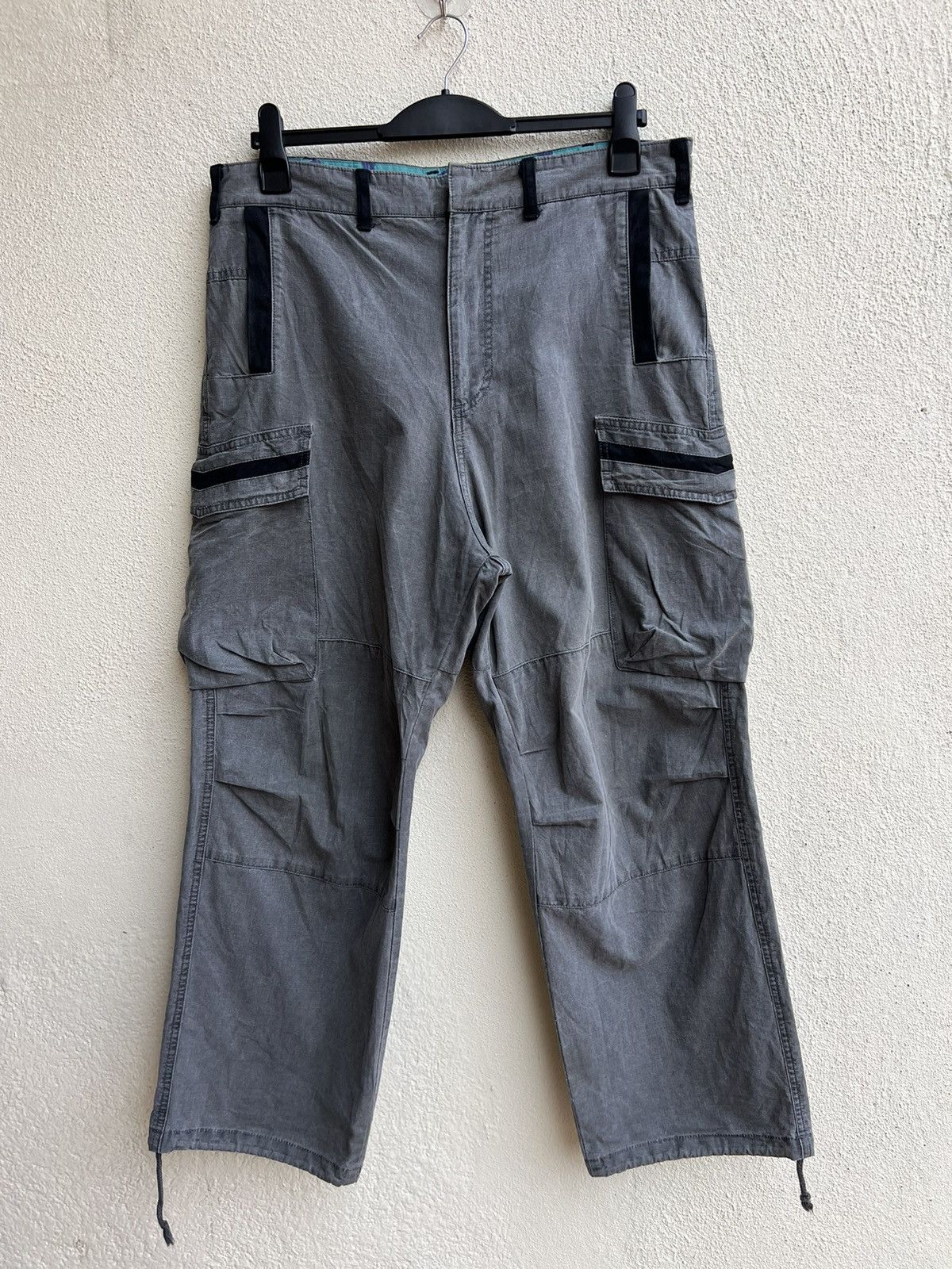 Shellac Vintage Revolver Japan Fade Grey Ripstop Baggy Cargo Trouser Size US 34 / EU 50 - 6 Thumbnail