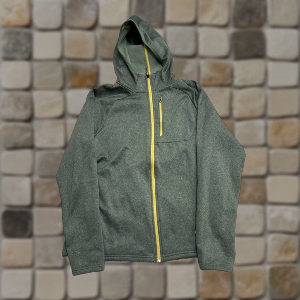 Vintage L.L. Bean Hoodie Mens Large Green Stretch Fleece Lined Slightly Fitted Full Zip Shirt Size US L / EU 52-54 / 3 - 1 Thumbnail