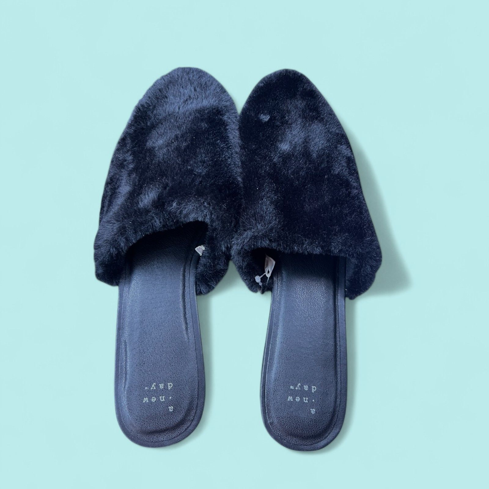 Other A New Day Womens Black Faux Fur Slide Slippers Size 11 New W Size US 11 / IT 41 - 1 Thumbnail