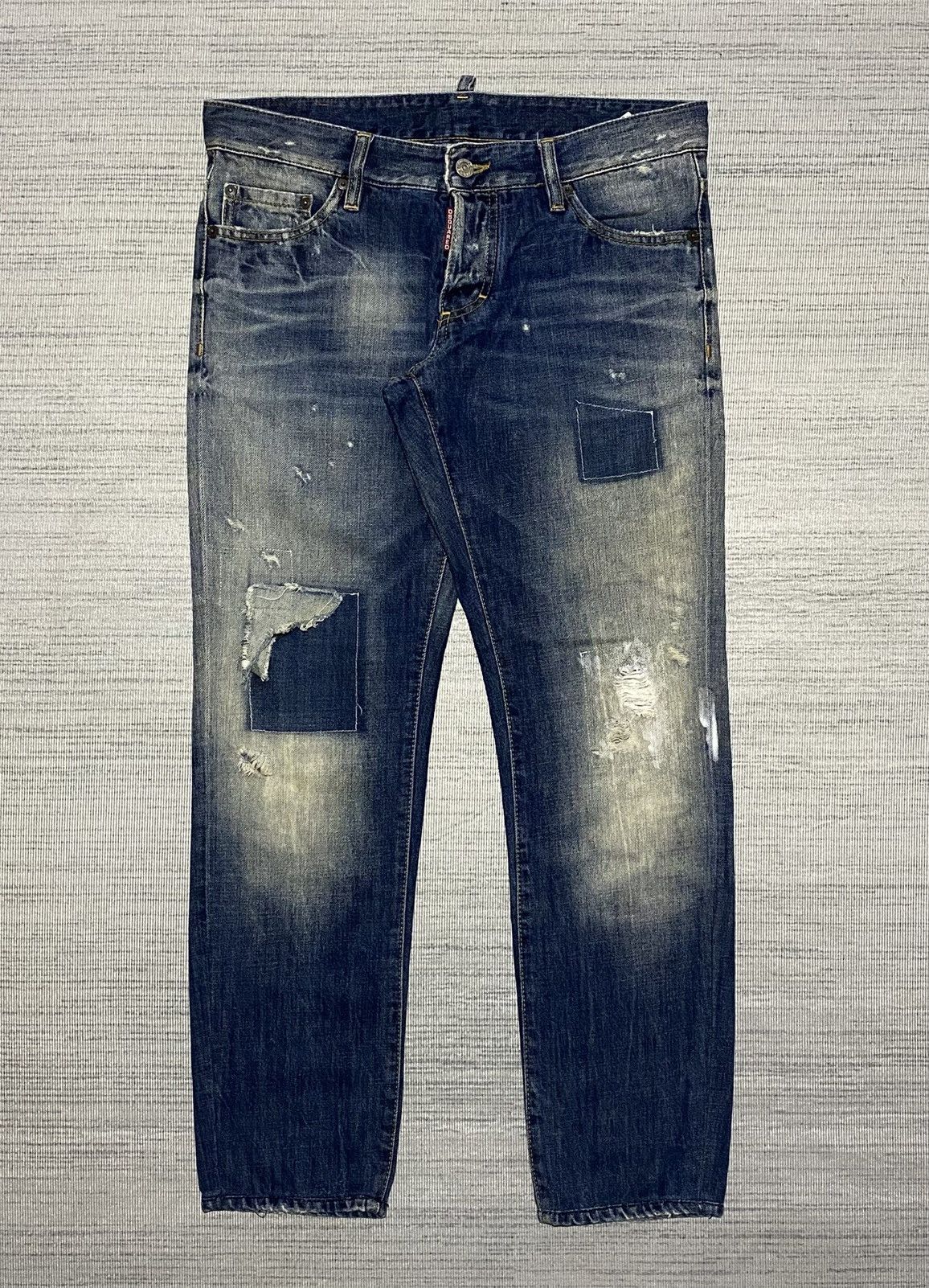 Dsquared2 Dsquared2 Dean, Dan & Co. Distressed Patchwork Straight Denim Size US 34 / EU 50 - 1 Thumbnail