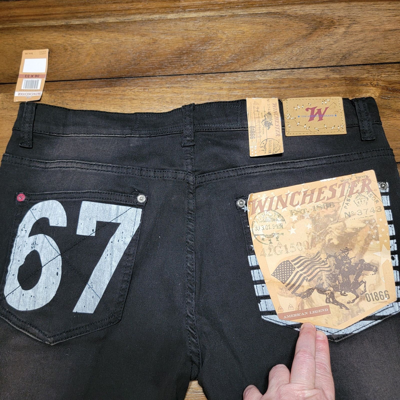 Winchester Winchester Shredded Black Denim Jeans - Size 36/33 NWT Size US 36 / EU 52 - 6 Thumbnail