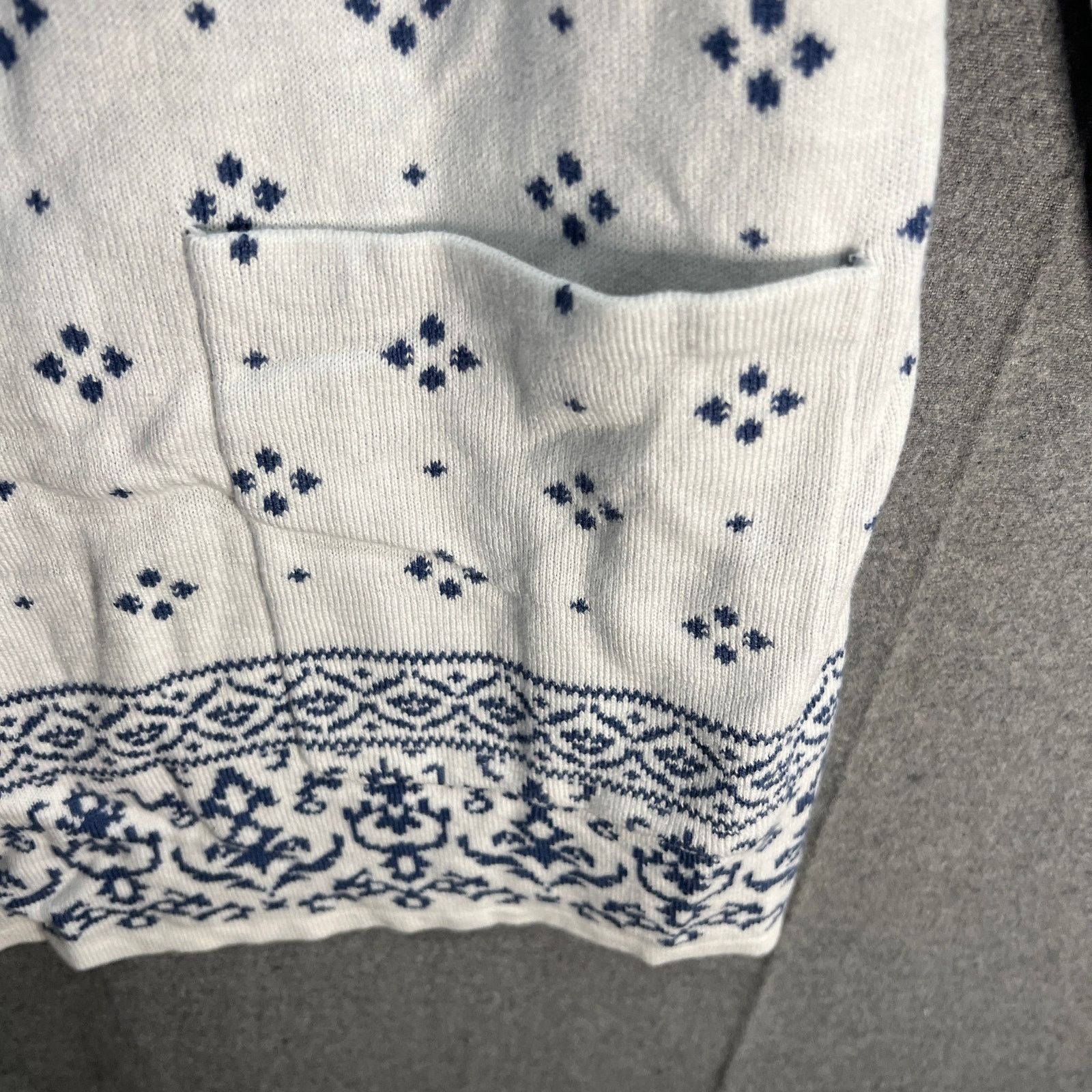 Isaac Mizrahi Isaac Mizrahi LIVE! True Denim Jacquard Sweater Ivory, Large Size L / US 10 / IT 46 - 7 Thumbnail