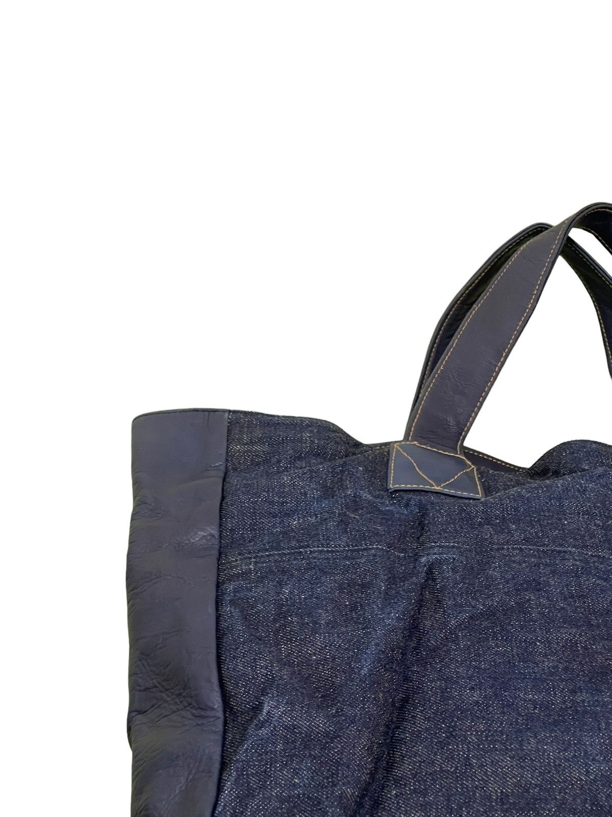Japanese Brand Leather Denim Red Ear Paul Smith Tote Bag 2🟩 Size ONE SIZE - 16 Thumbnail
