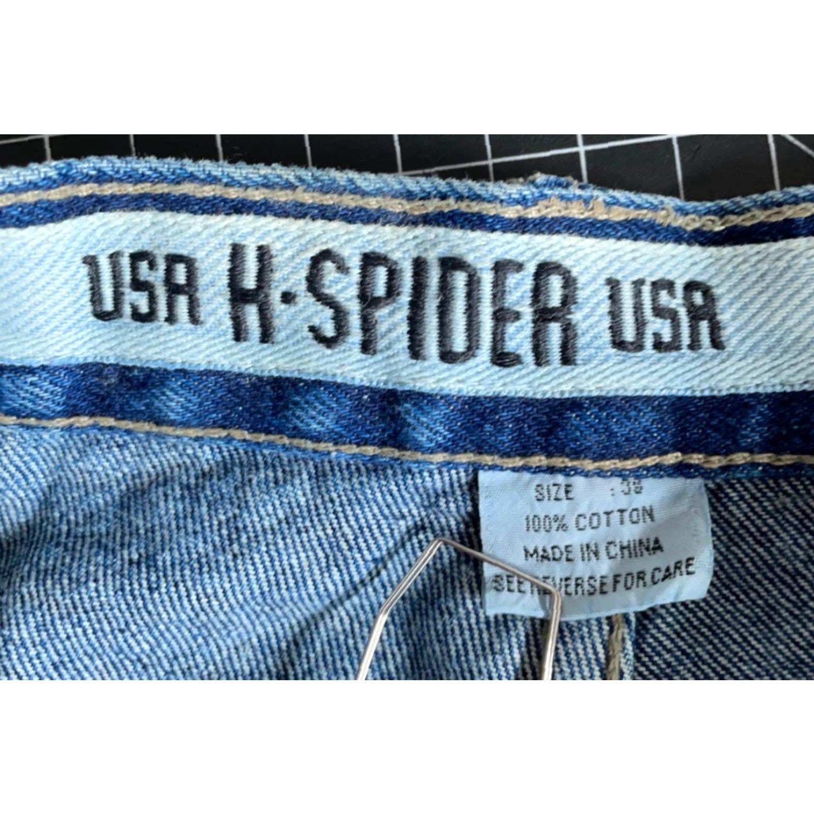 Vintage VINTAGE H-Spider Jeans Baggy Wide-Leg 36 Men's 38 30 Blue 10" Leg Opening Denim 5-Pocket Style 90s Grunge Retro Mens Size US 36 / EU 52 - 3 Thumbnail