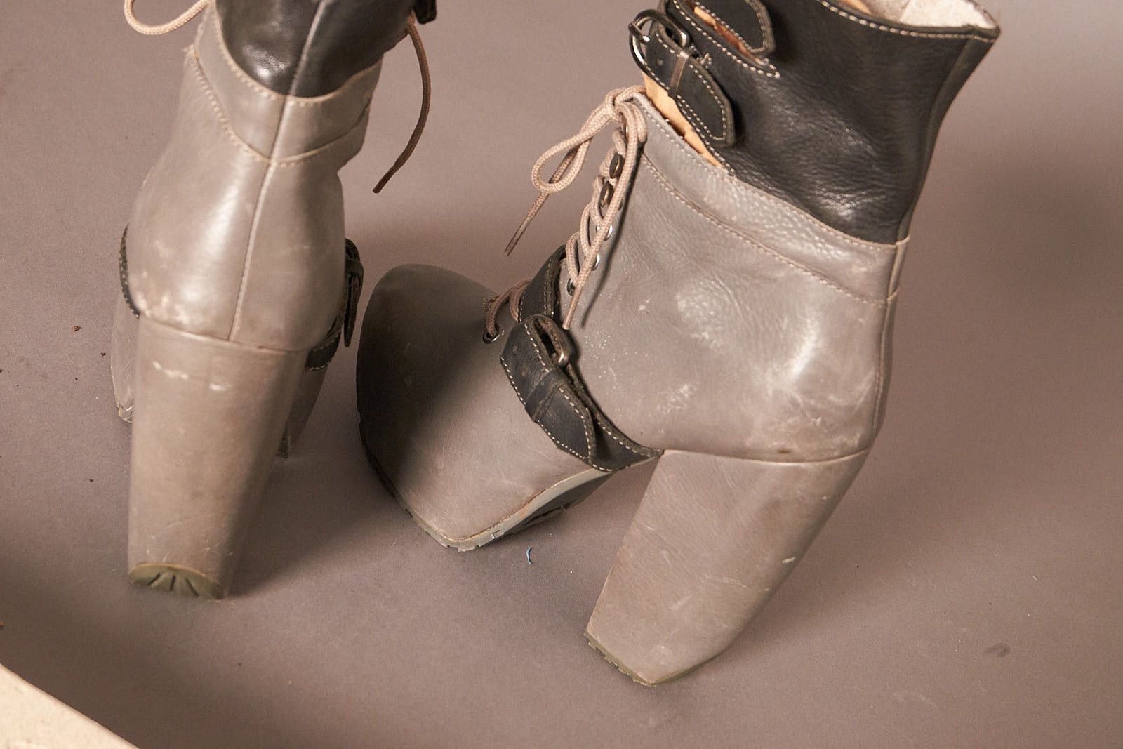 Miista Miista Andee Platform Buckle Gray Heels Boots 2011 Size US 5 / IT 35 - 8 Thumbnail