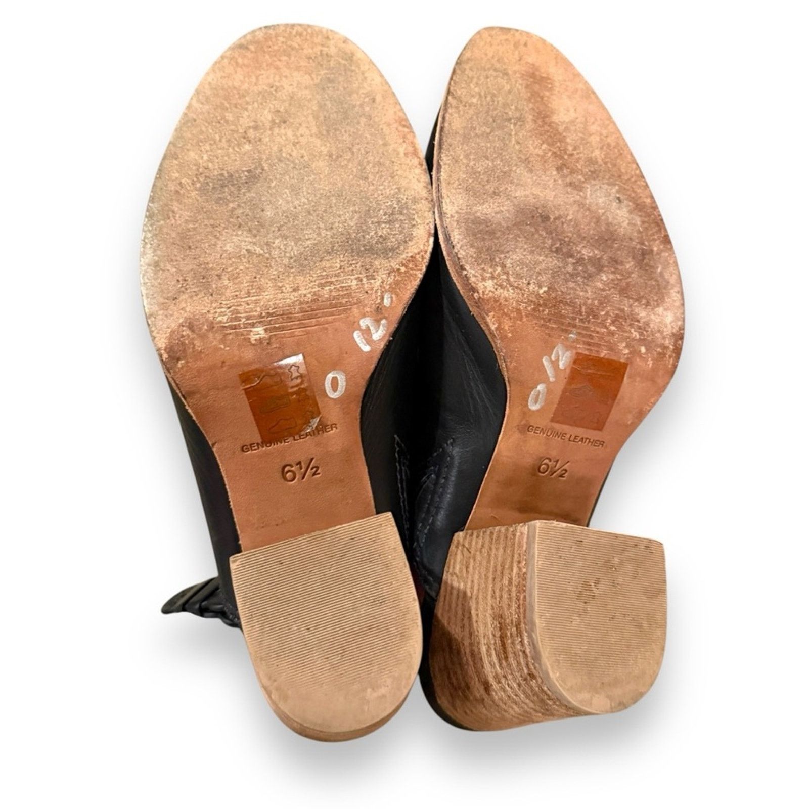 Madewell Madewell The Harper Black Leather Stacked Heel Mules Sz 6.5 Size US 6.5 / IT 36.5 - 7 Thumbnail