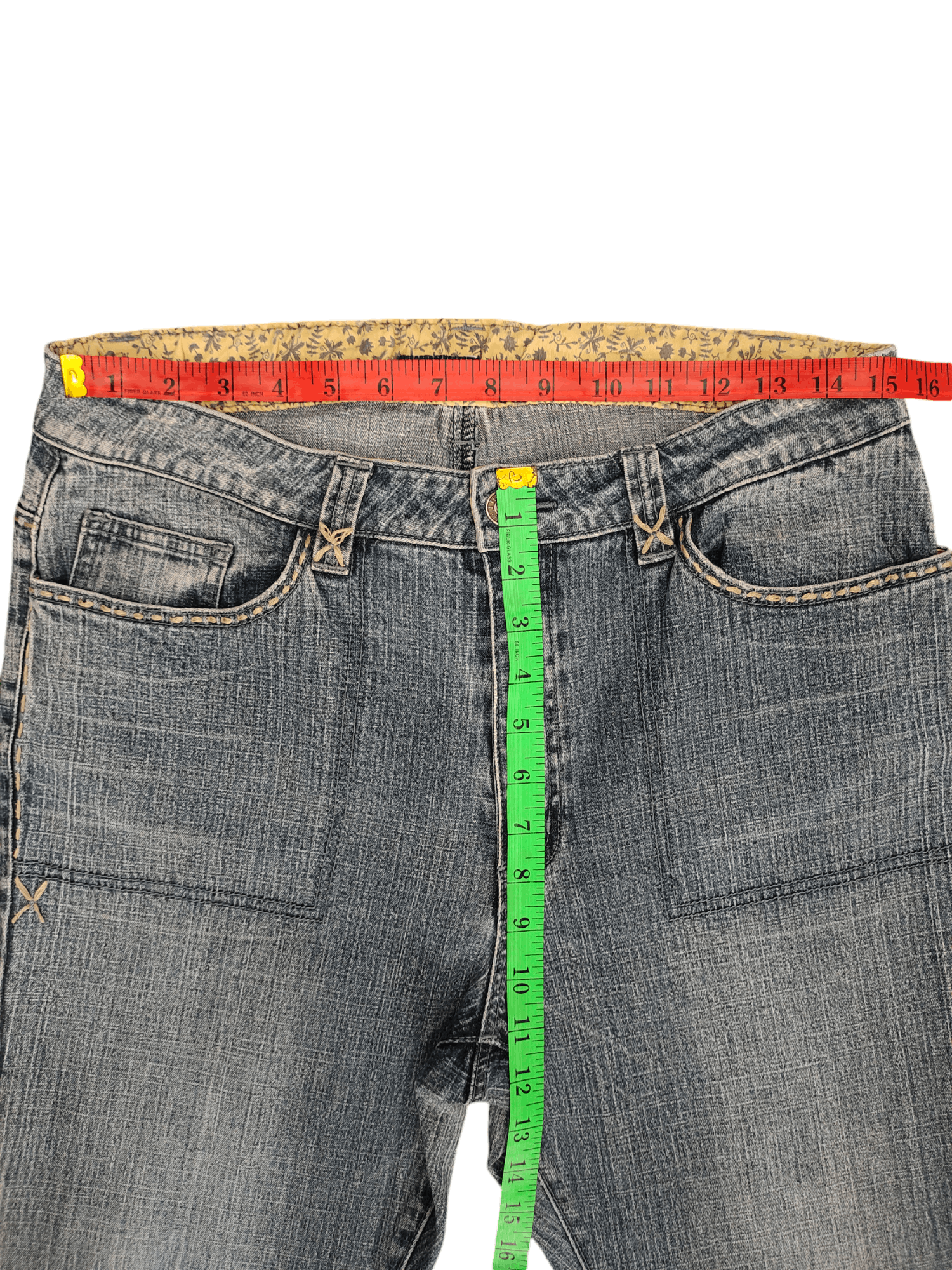 If Six Was Nine Flare Jeans La Redoute Tribal Clawmark Faded Bootcut Y2k Size US 31 - 11 Thumbnail