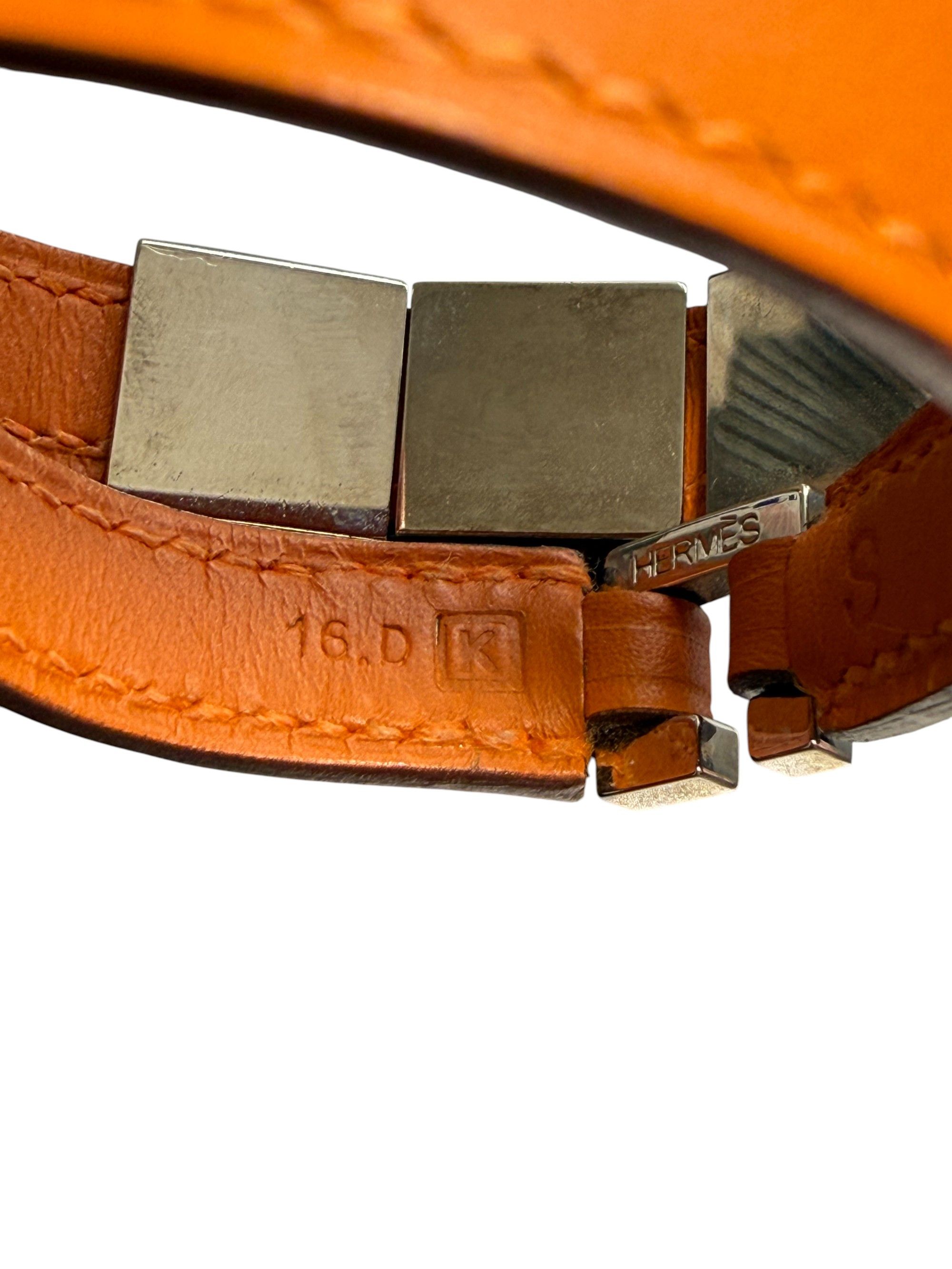 Hermes Hermes Medor Double Wrap Leather Bracelet Orange Small Size ONE SIZE - 12 Thumbnail