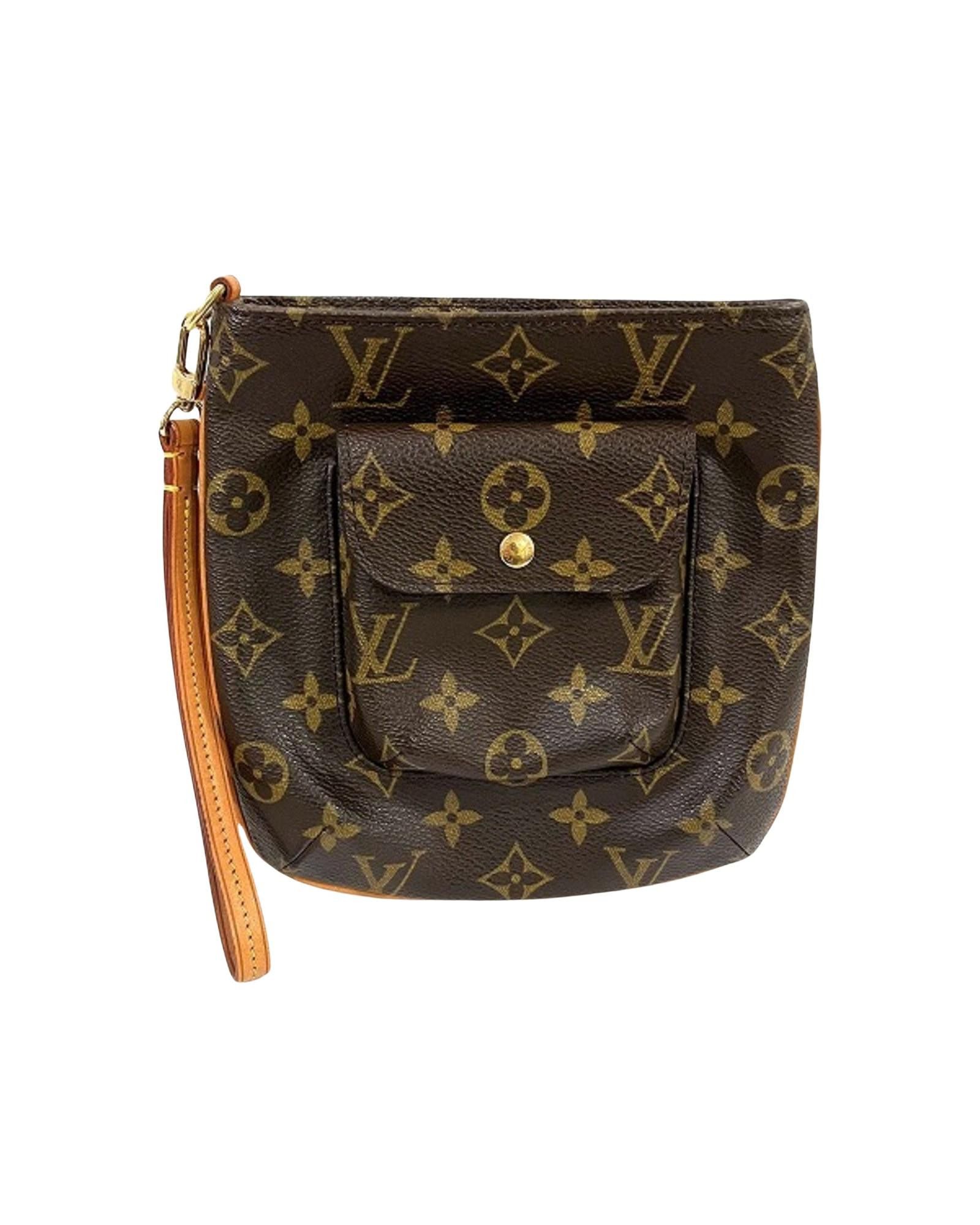 image of Louis Vuitton Sophisticated Monogram Canvas Pouch in Brown, Women's