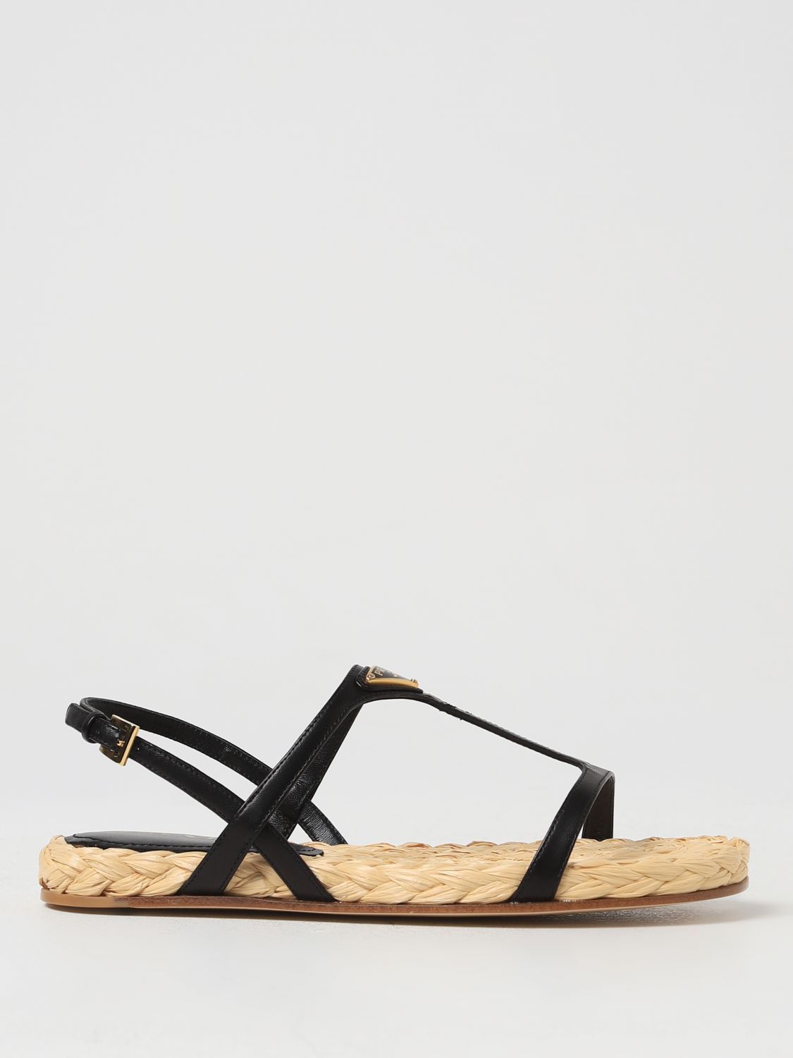 image of Prada Flat Sandals Woman Black, Women's (Size 7)