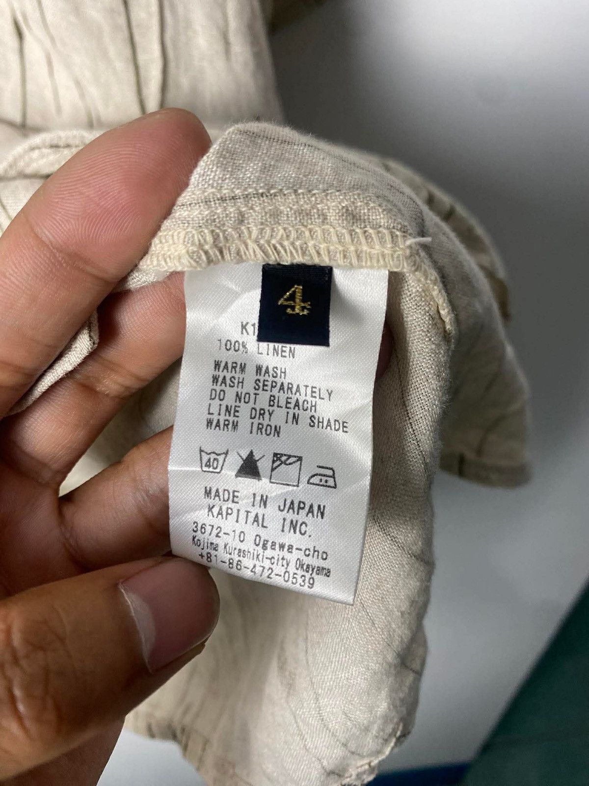 Kapital Kapital French Cloth Linen Rainwabash Discharge Aloha Shirt Size US XL / EU 56 / 4 - 6 Thumbnail