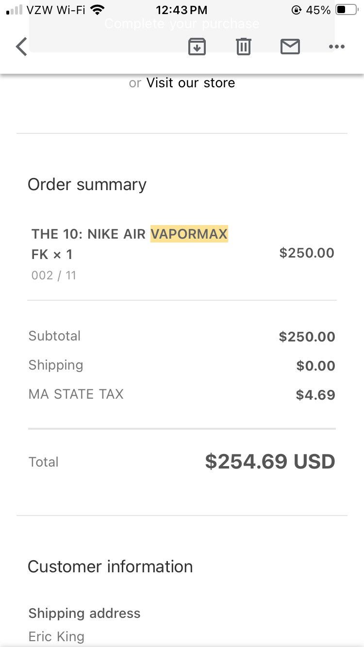 Nike × Off-White 2018 Off-White Vapormax ‘The Ten’ Size US 11 / EU 44 - 12 Thumbnail