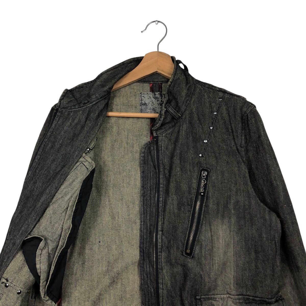 Japanese Brand 📌Vintage Denim Biker Jacket Zipper Issey Miyake Size US M / EU 48-50 / 2 - 13 Thumbnail