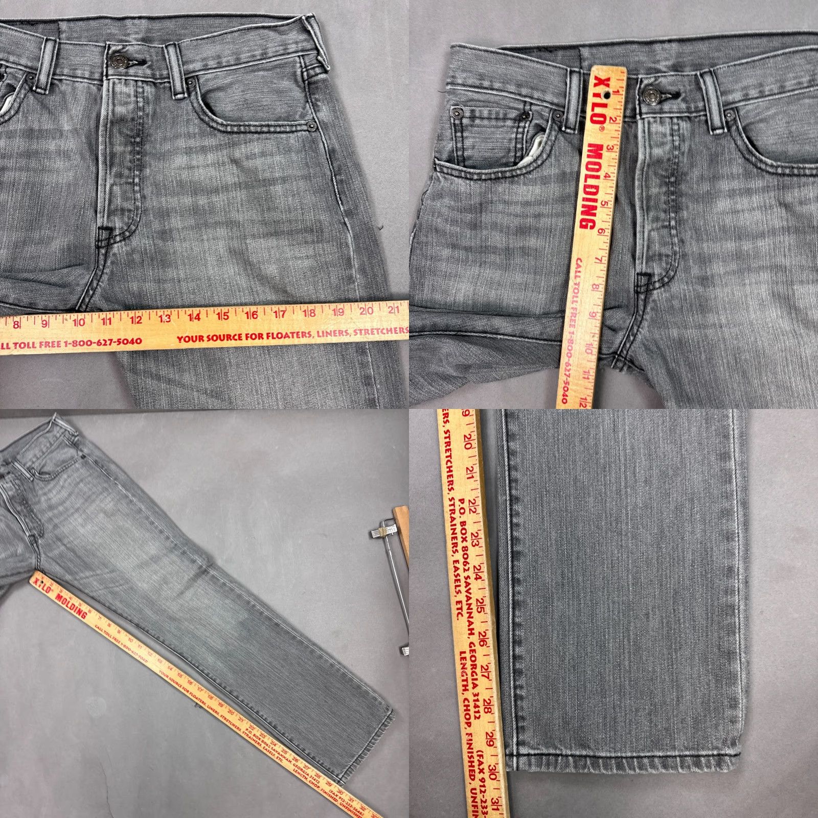 Levi's Levi's 501 Jeans Mens 30x30 Black Button Fly Denim Straight Classic Pants Size US 30 / EU 46 - 9 Thumbnail
