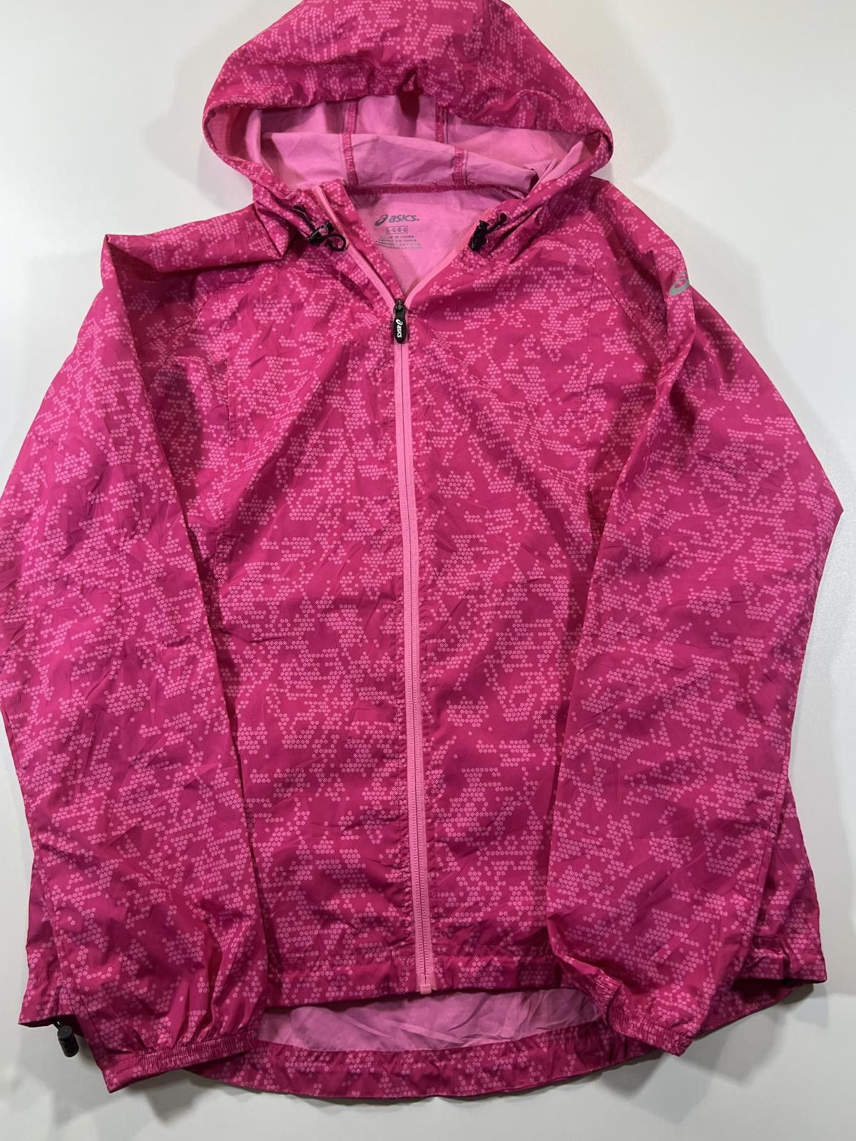 Asics Asics Pink Hooded Lightweight Running Jacket Large womens Size L / US 10 / IT 46 - 1 Thumbnail