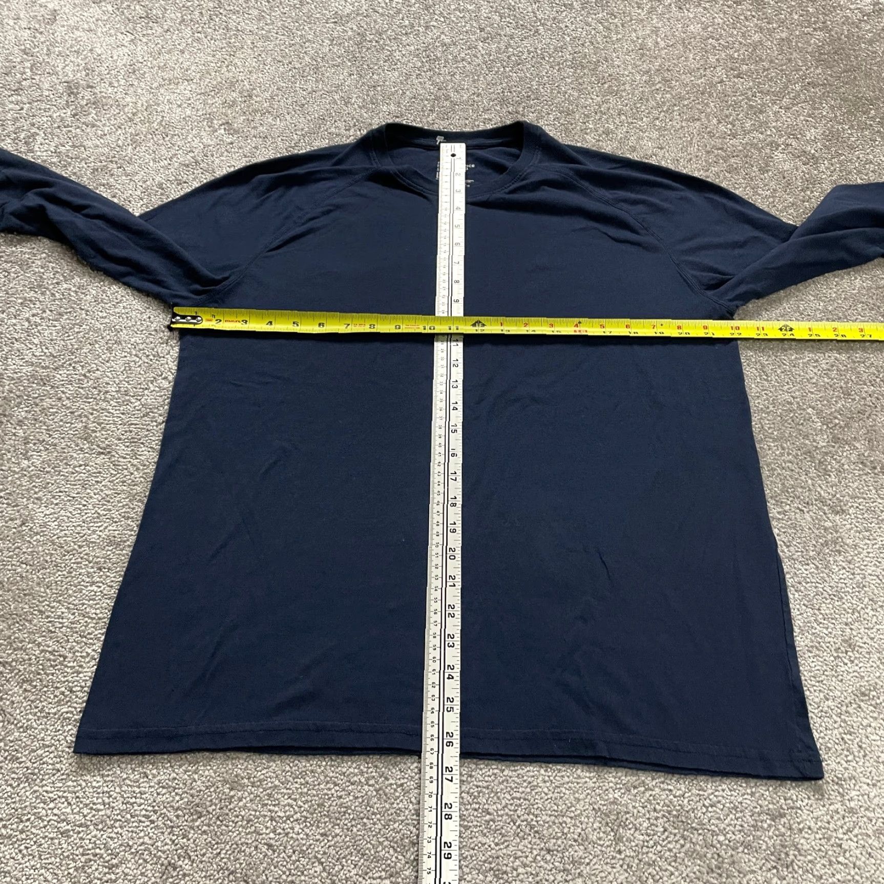 Athletic Works Athletic Works Basic Crew Neck Shirt Mens Large Blue Cotton Long Sleeve Raglan Logo Size US L / EU 52-54 / 3 - 6 Thumbnail
