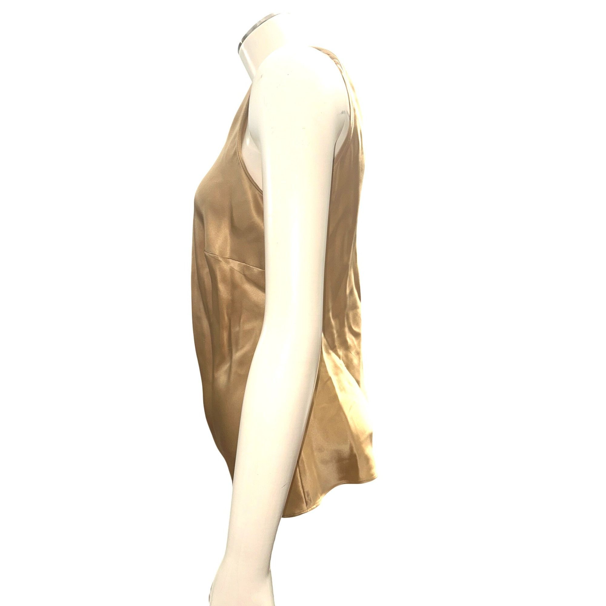 Other Transitions Silk S Gold Satin Shine Sleeveless Tank Top Scoo Size S / US 4 / IT 40 - 4 Thumbnail