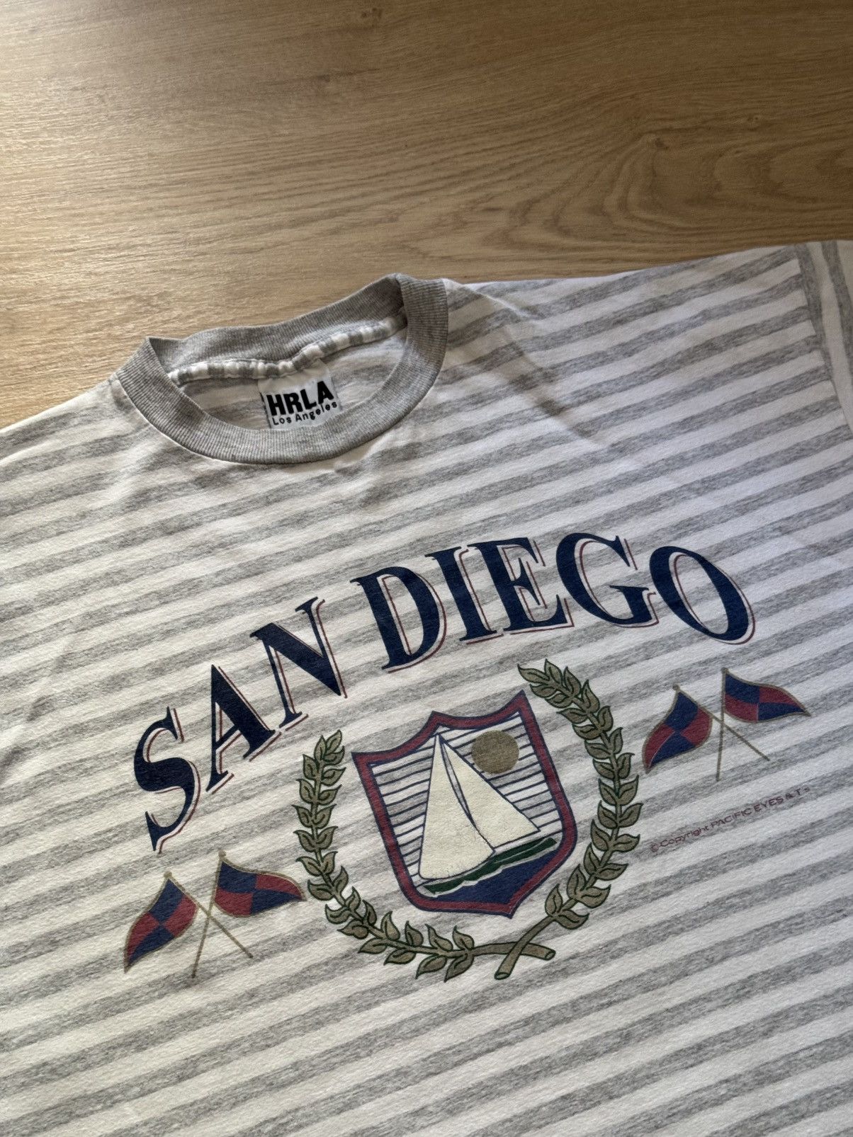 Vintage Vintage 90’s San Diego Made In USA Single Stitch Stripes Tee Size US XL / EU 56 / 4 - 2 Thumbnail