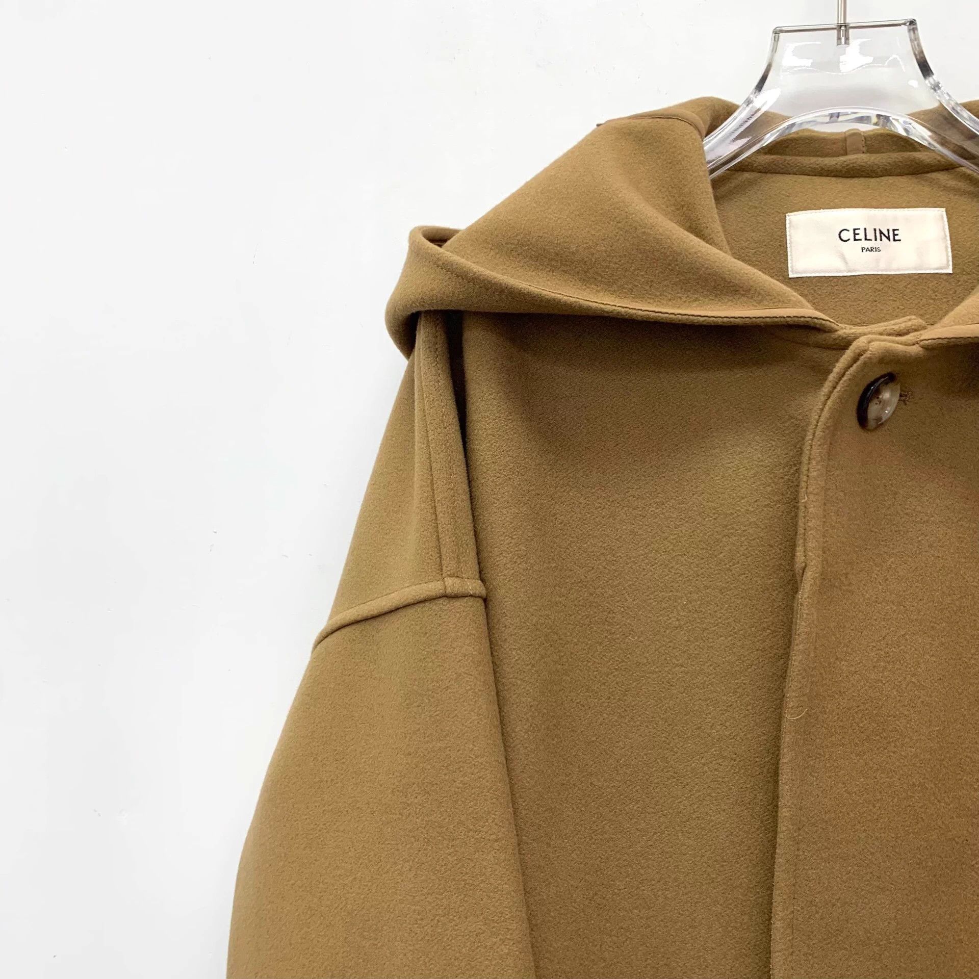 Celine Celine Hooded Long-Sleeved Bathrobe-Style Belted Coat, Size S / US 4 / IT 40 - 3 Thumbnail