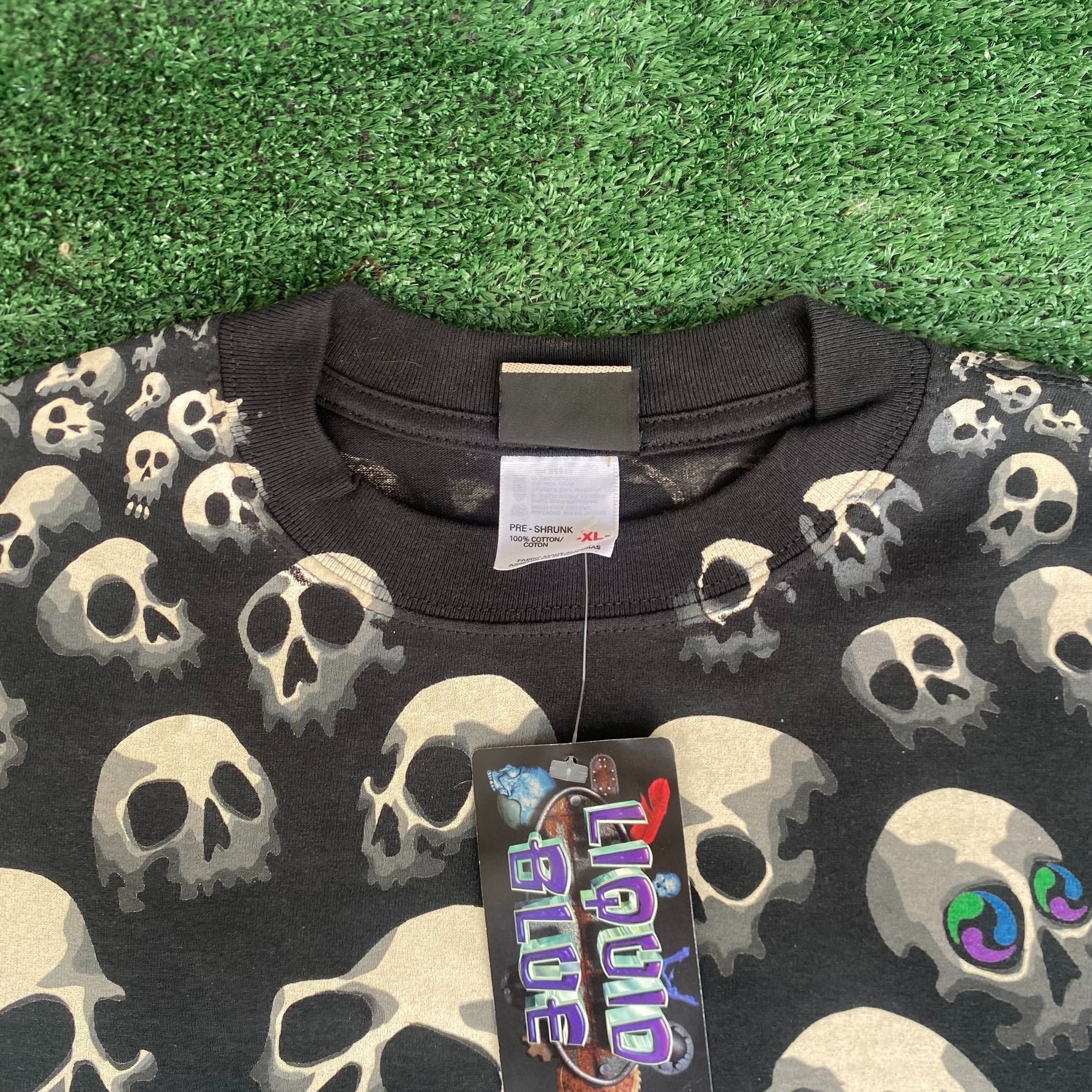 Liquid Blue Vintage 90s Son of Skulls Shirt All Over AOP Goth Emo Tee Size US XL / EU 56 / 4 - 4 Thumbnail