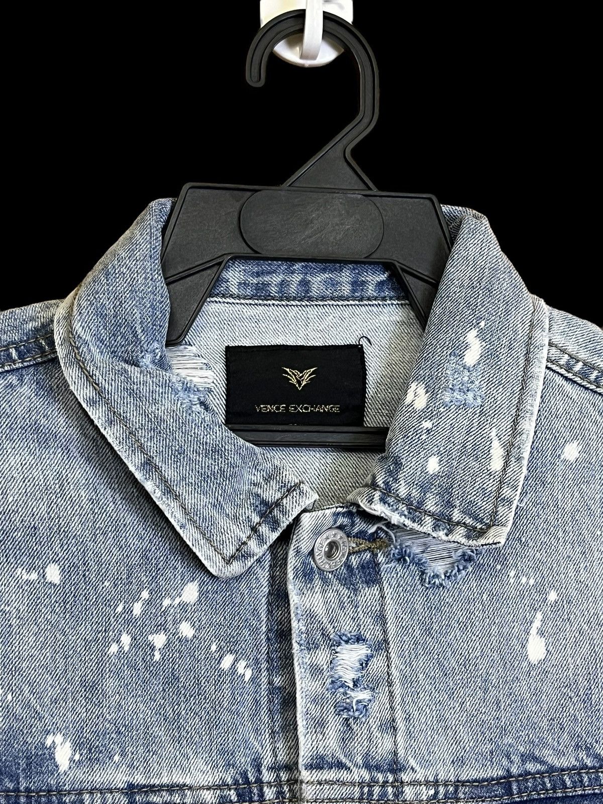 Japanese Brand SICK Y2K VENCE EXCHANGE SUPER DISTRESSED PUNK DENIM JACKET Size US M / EU 48-50 / 2 - 4 Thumbnail