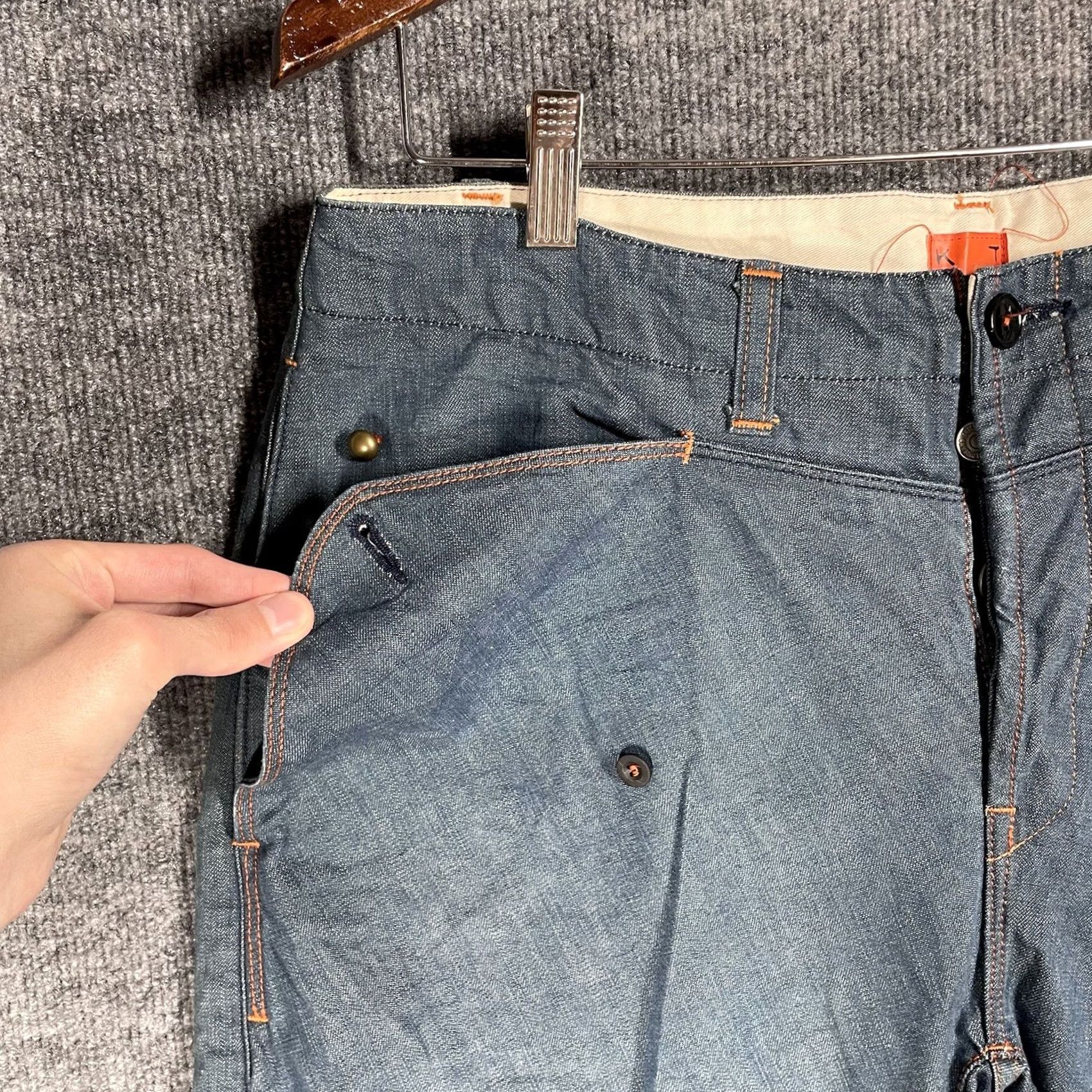 KATO VINTAGE KATO Denim Jeans Adult 35x33 Japanese Buckle Back Single Pocket Blue Heritage 1800s Mens Size US 35 - 7 Thumbnail