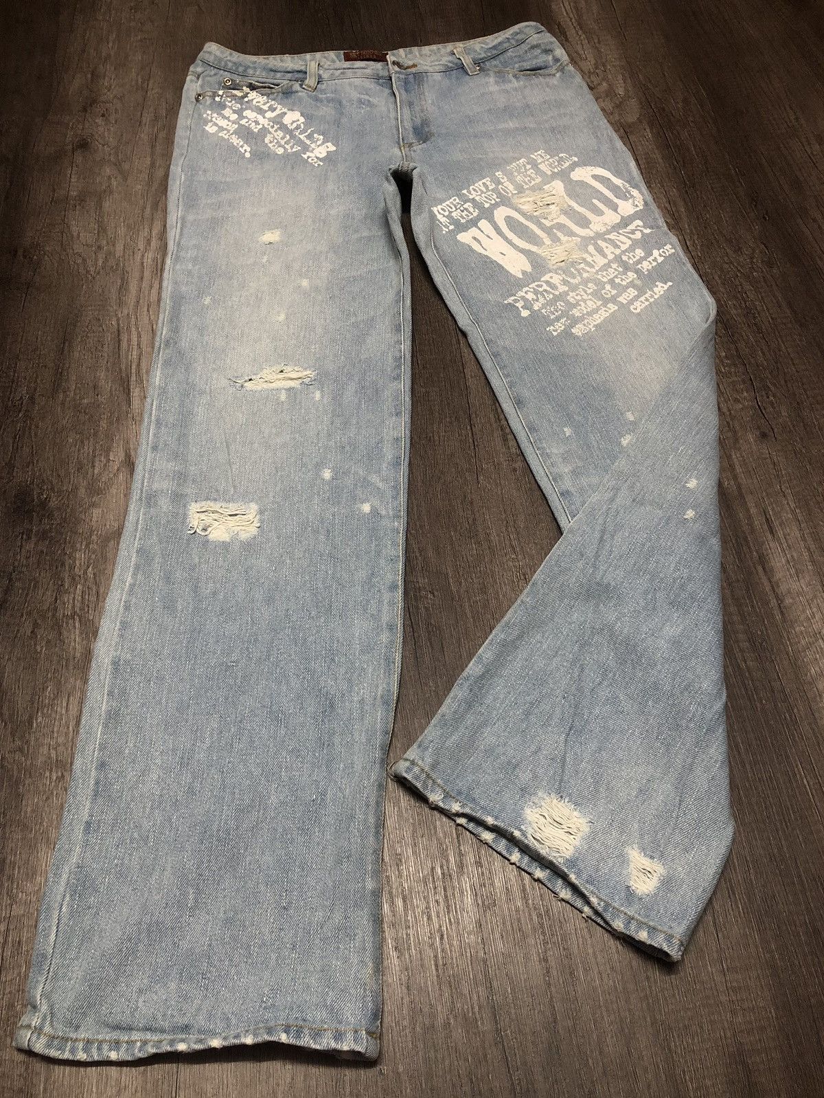 Japan Blue × Japanese Brand SKY BOMBER 391B08 Distressed Jeans Size US 32 / EU 48 - 5 Thumbnail