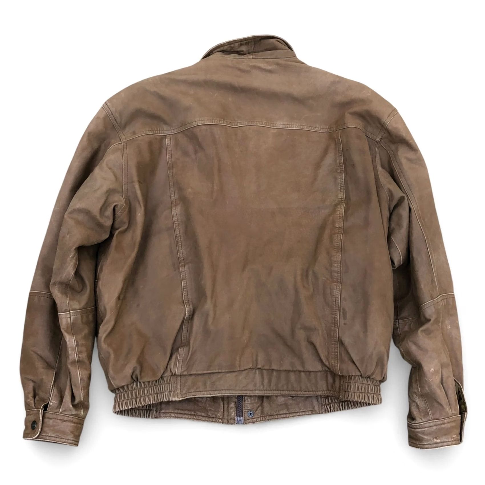 Vintage VINTAGE Mirage Leather Bomber Jacket Mens XL Brown Long Sleeve Size US XL / EU 56 / 4 - 2 Thumbnail