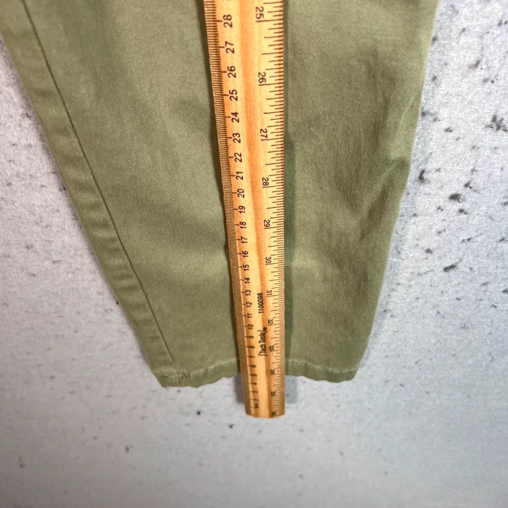 Olive VINTAGE Caslon Womens 0 Olive Green Chino Pants Casual Flat Front Cotton Spandex Size 25" / US 0 / IT 36 - 6 Thumbnail