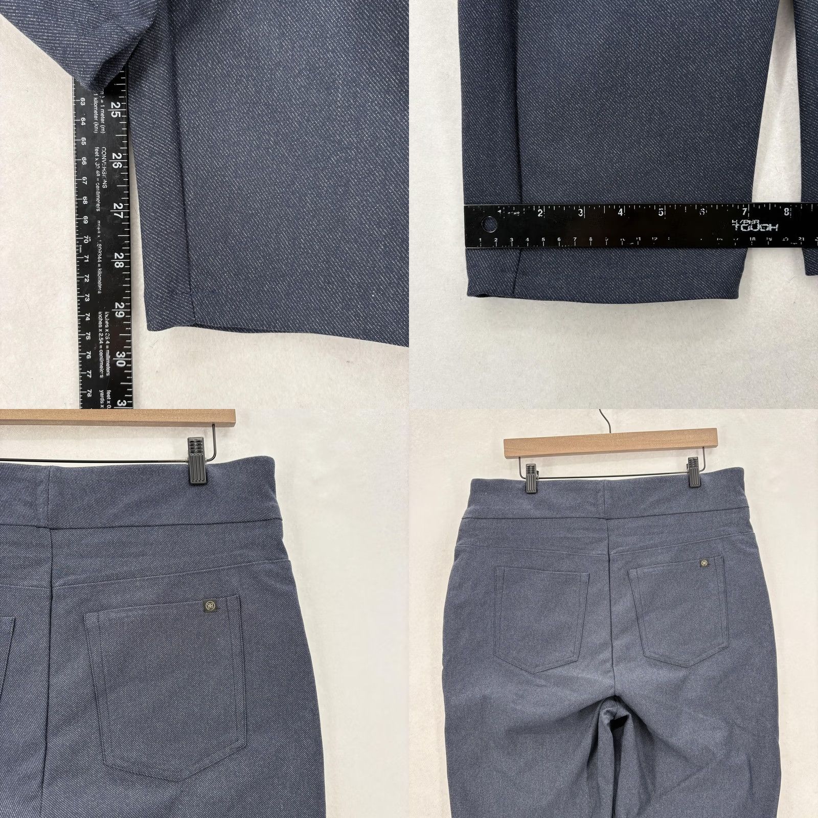 Vintage Honeylove Pants Womens 3X Blue Pull On Stretch Pockets Ponte Slim Ankle Business Casual 29in Inseam Womens Size 40" / US 18 - 8 Thumbnail