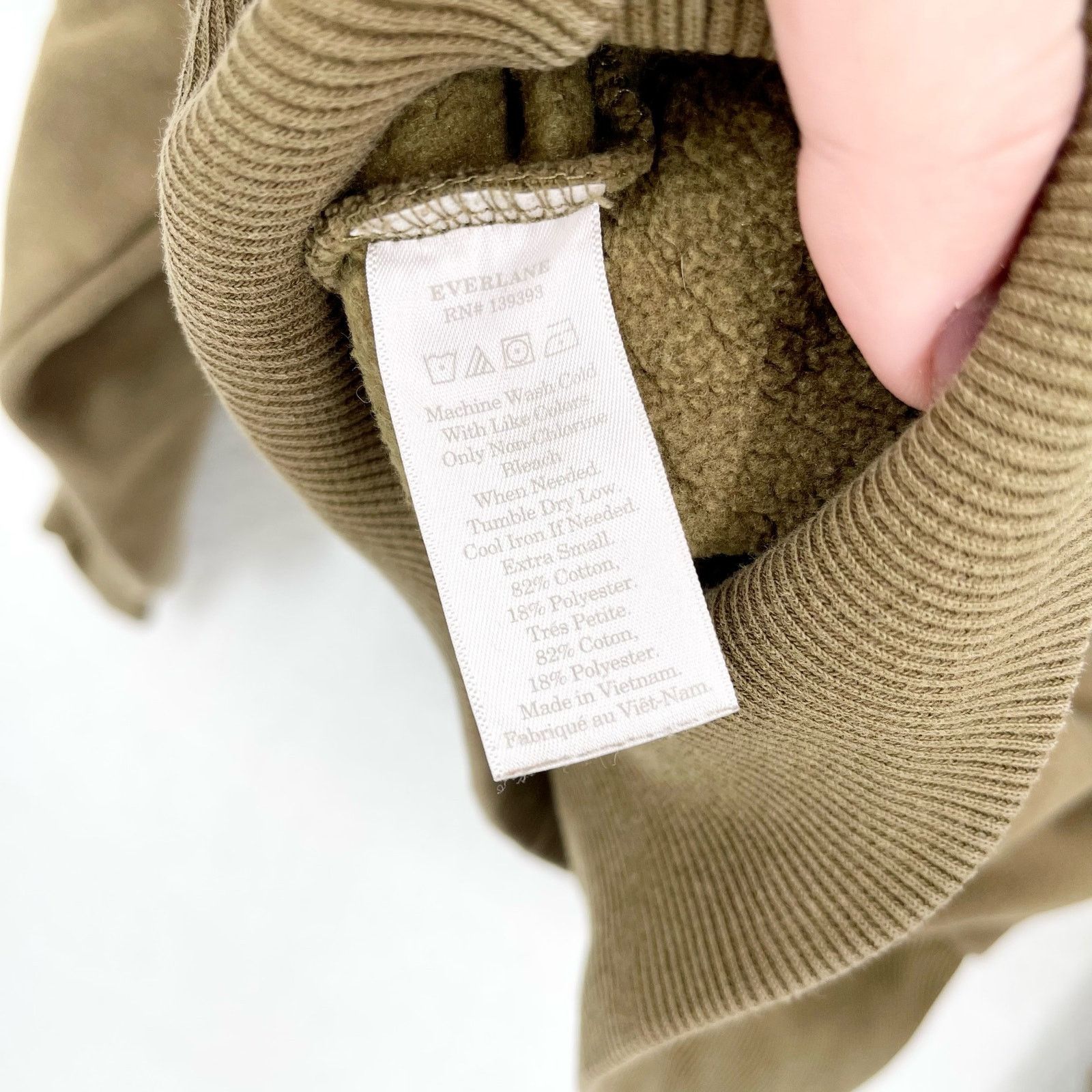 Everlane Everlane Olive Green Sleeve Everyday Crewneck Sweatshirt Size XS / US 0-2 / IT 36-38 - 6 Thumbnail
