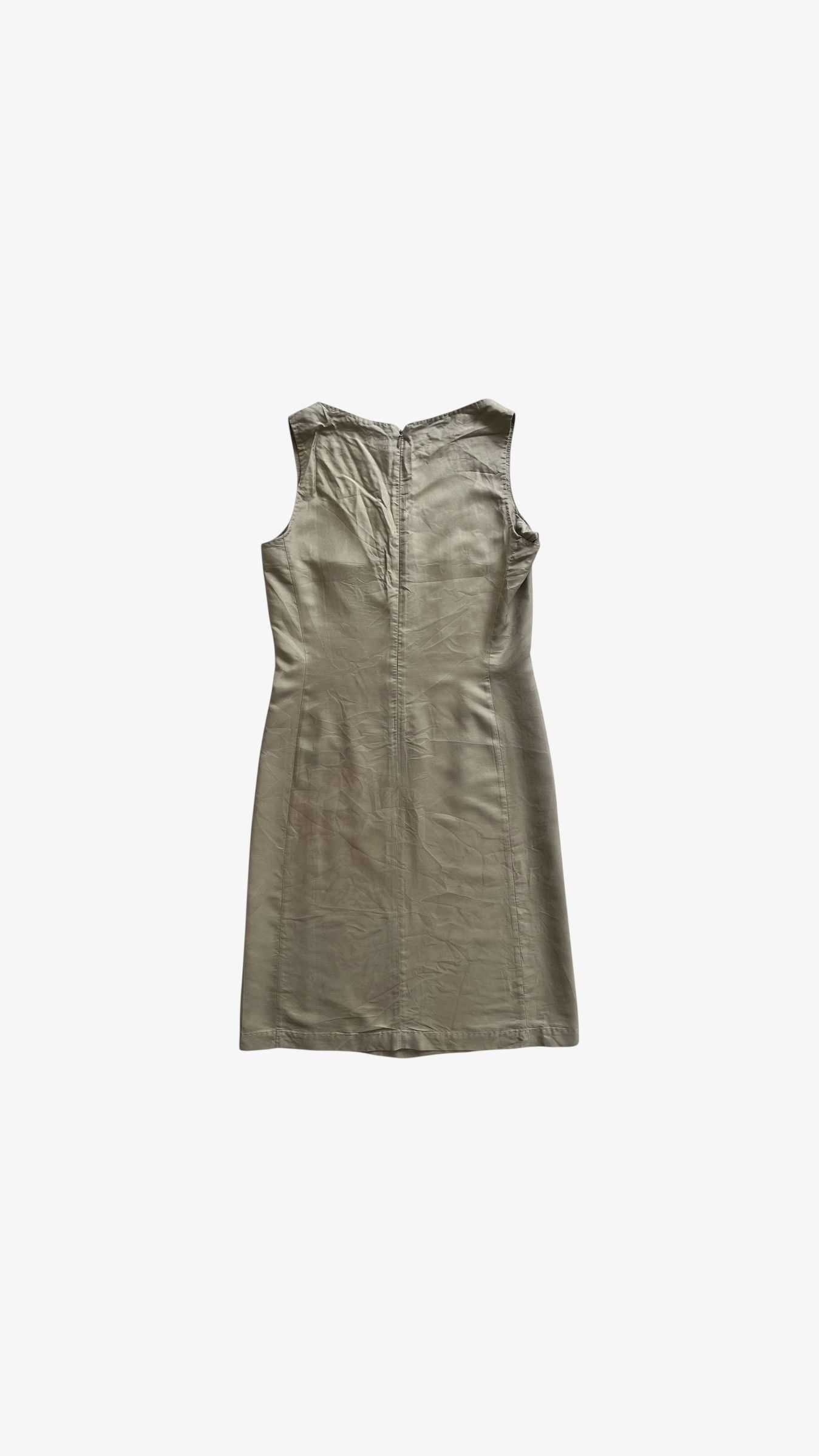 Sportmax Vintage Y2K Women's Max Mara Sportmax Silk Beige Dress Size M / US 6-8 / IT 42-44 - 3 Thumbnail