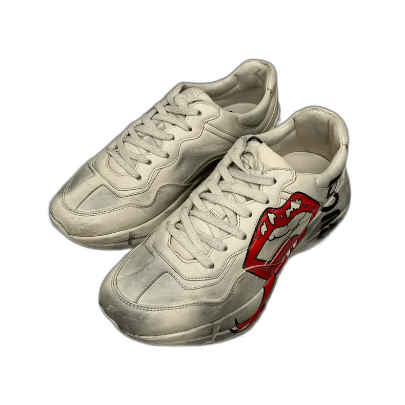 Gucci Gucci Red Lips Distressed Dad Sneakers Size 37-2505 Size US 7 / EU 40 - 1 Thumbnail