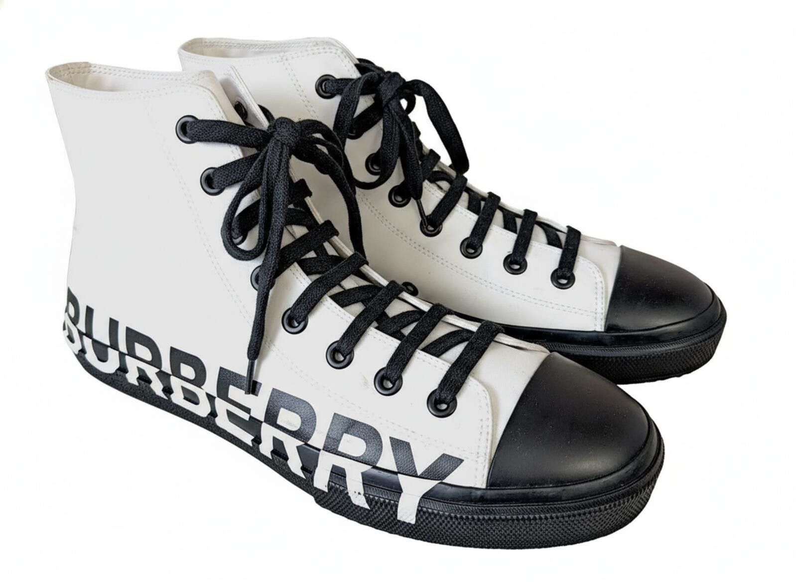 Burberry Burberry Larkhall High-Top Men Sneakers China White Black 13 Size US 13 / EU 46 - 3 Thumbnail