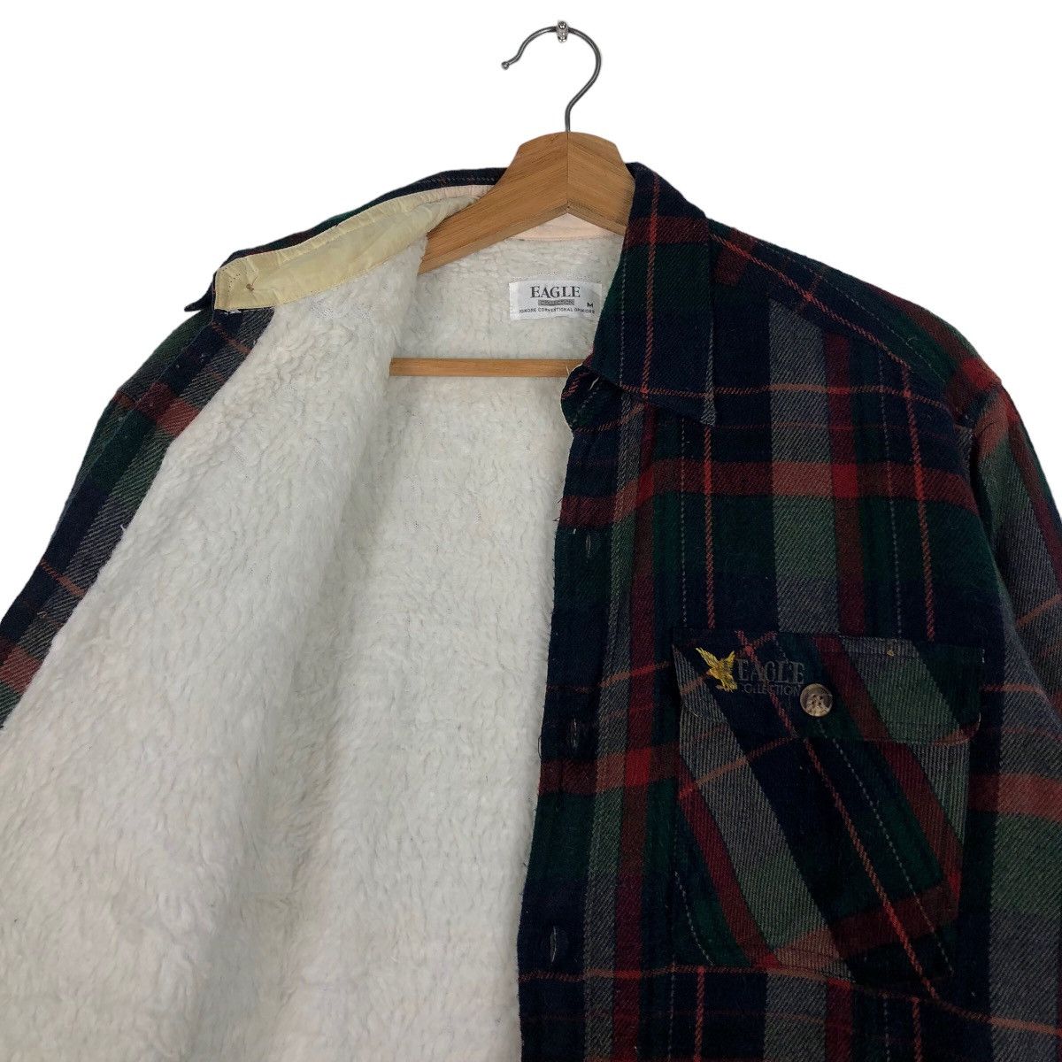 Flannel 🔥Vtg Flannel Wool Jacket Eagle Japan Tartan Design Checked Size US M / EU 48-50 / 2 - 10 Thumbnail