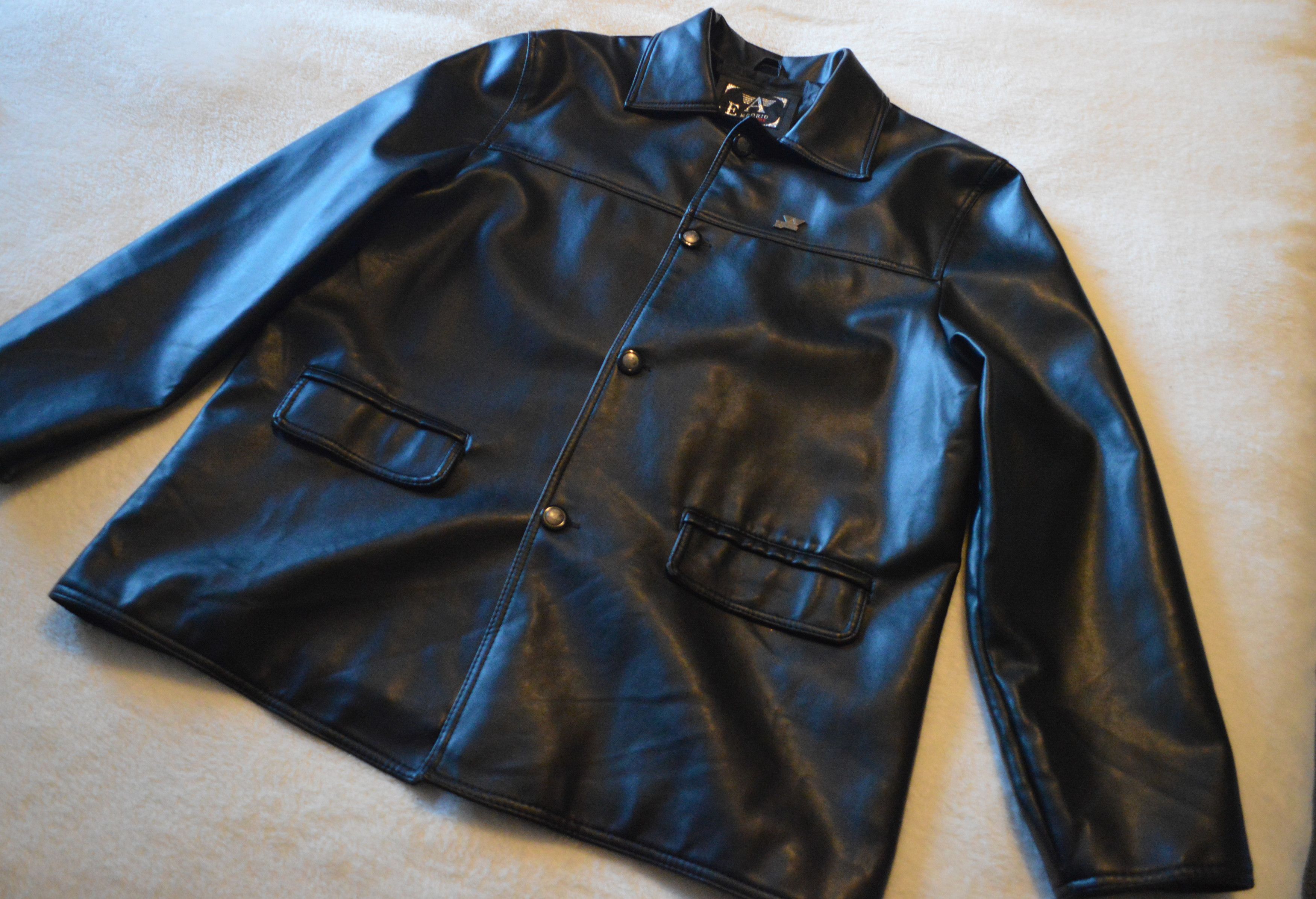 Emporio Armani Emporio Collezioni Leather Metal Patch Jacket with Buttons Size US L / EU 52-54 / 3 - 4 Thumbnail
