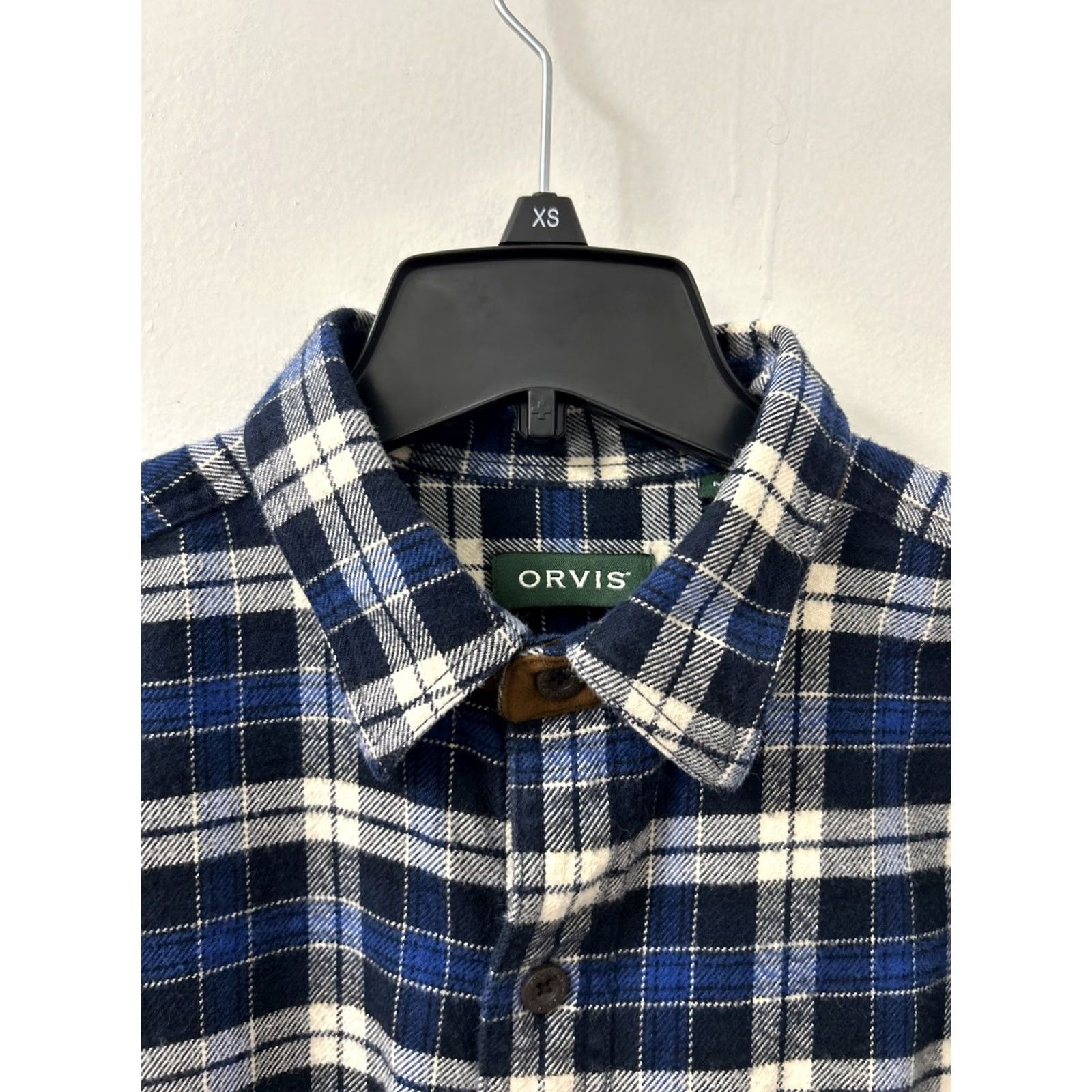 Orvis VINTAGE Orvis Perfect Flannel Shirt Mens M Blue Heavyweight Plaid Button Down L/S Size US M / EU 48-50 / 2 - 4 Thumbnail
