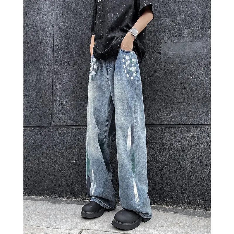 Japanese Brand Retro loose wide leg slightly flared graffiti jeans Size US 32 / EU 48 - 5 Thumbnail