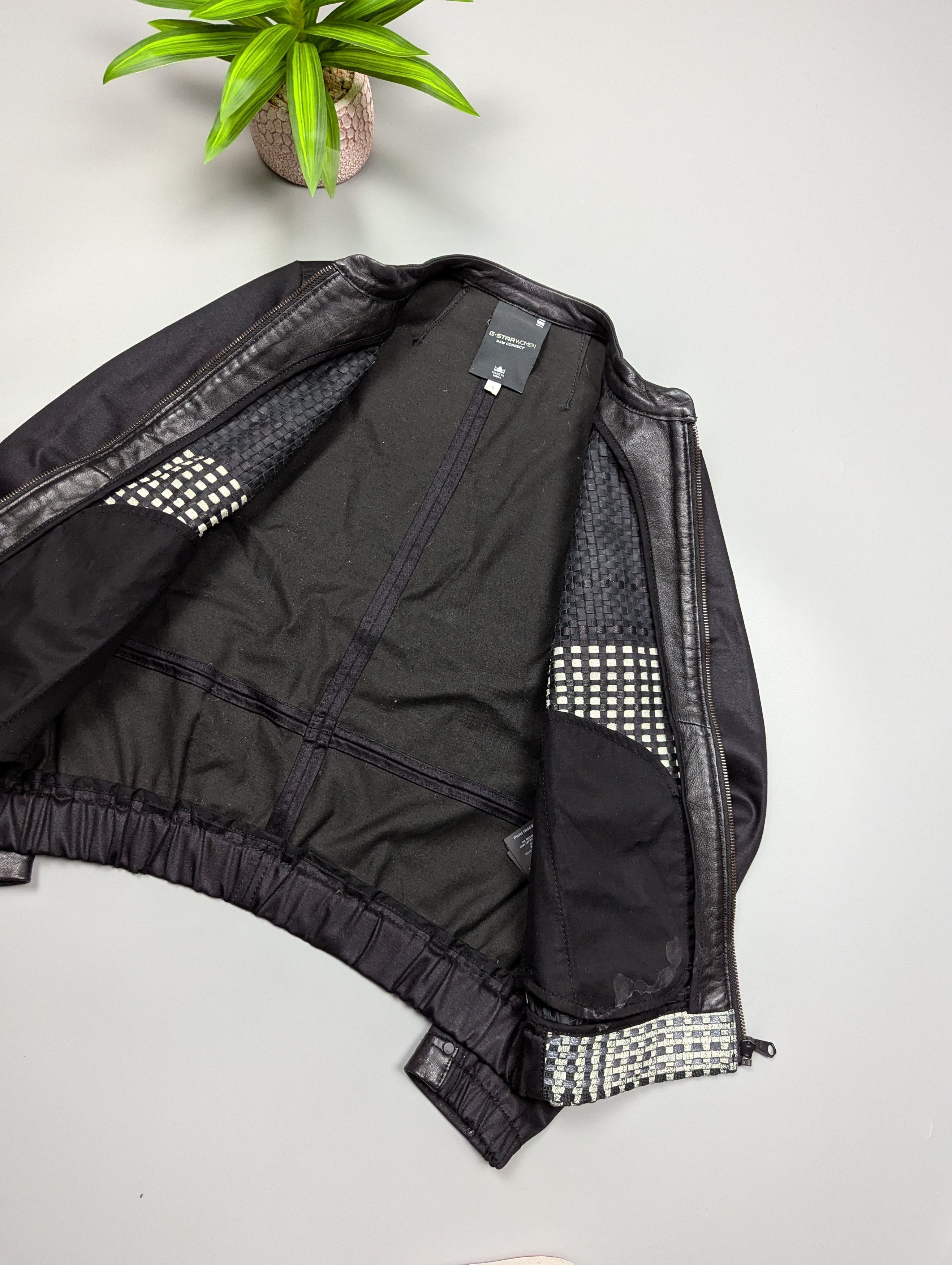 G-Star G-STAR RAW MARRINGTON Leather Biker Motorcycle Bomber Jacket Size S / US 4 / IT 40 - 8 Thumbnail