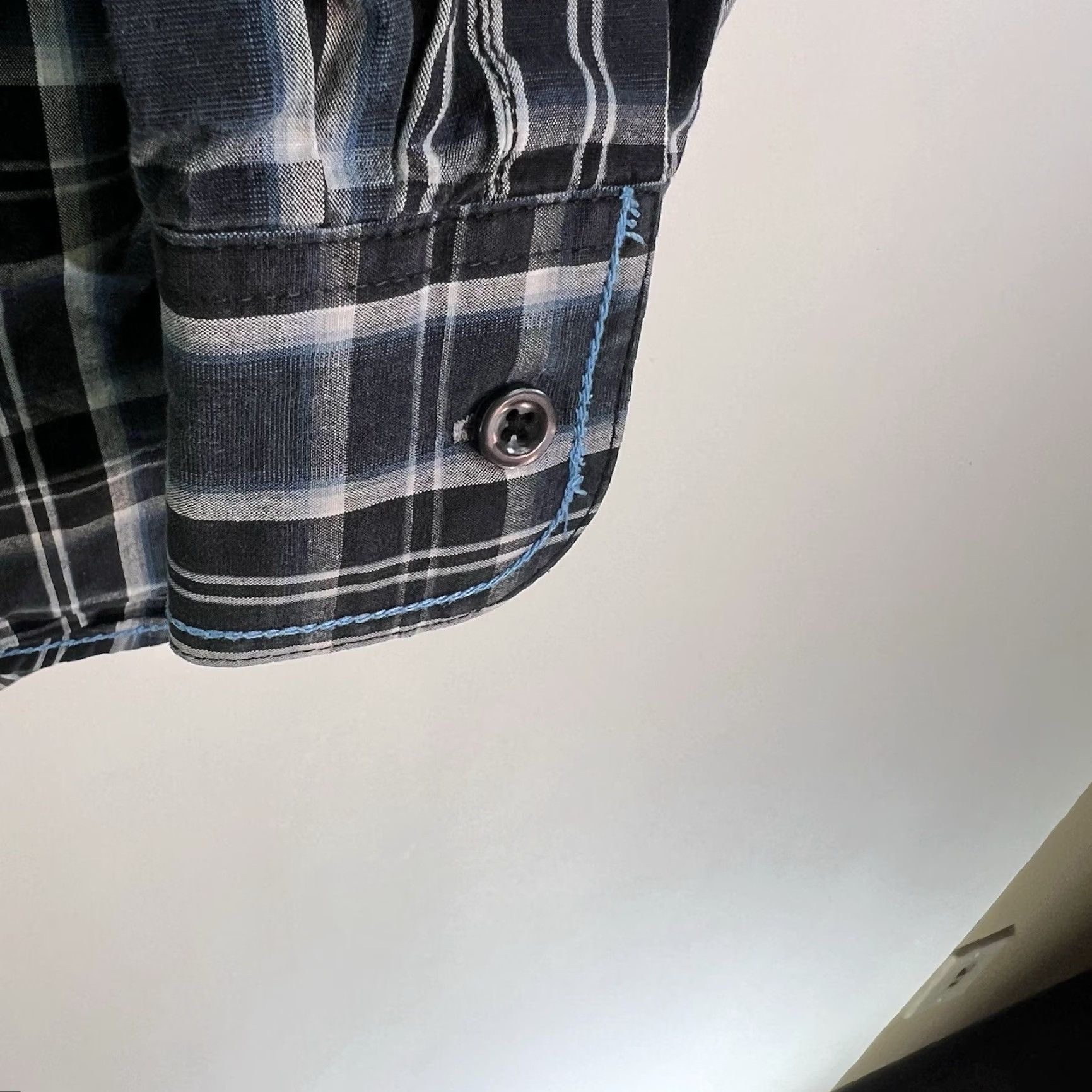 Vintage Panhandle Slim Rough Stock Plaid Button-Down Shirt Mens M Blue Size US M / EU 48-50 / 2 - 5 Thumbnail