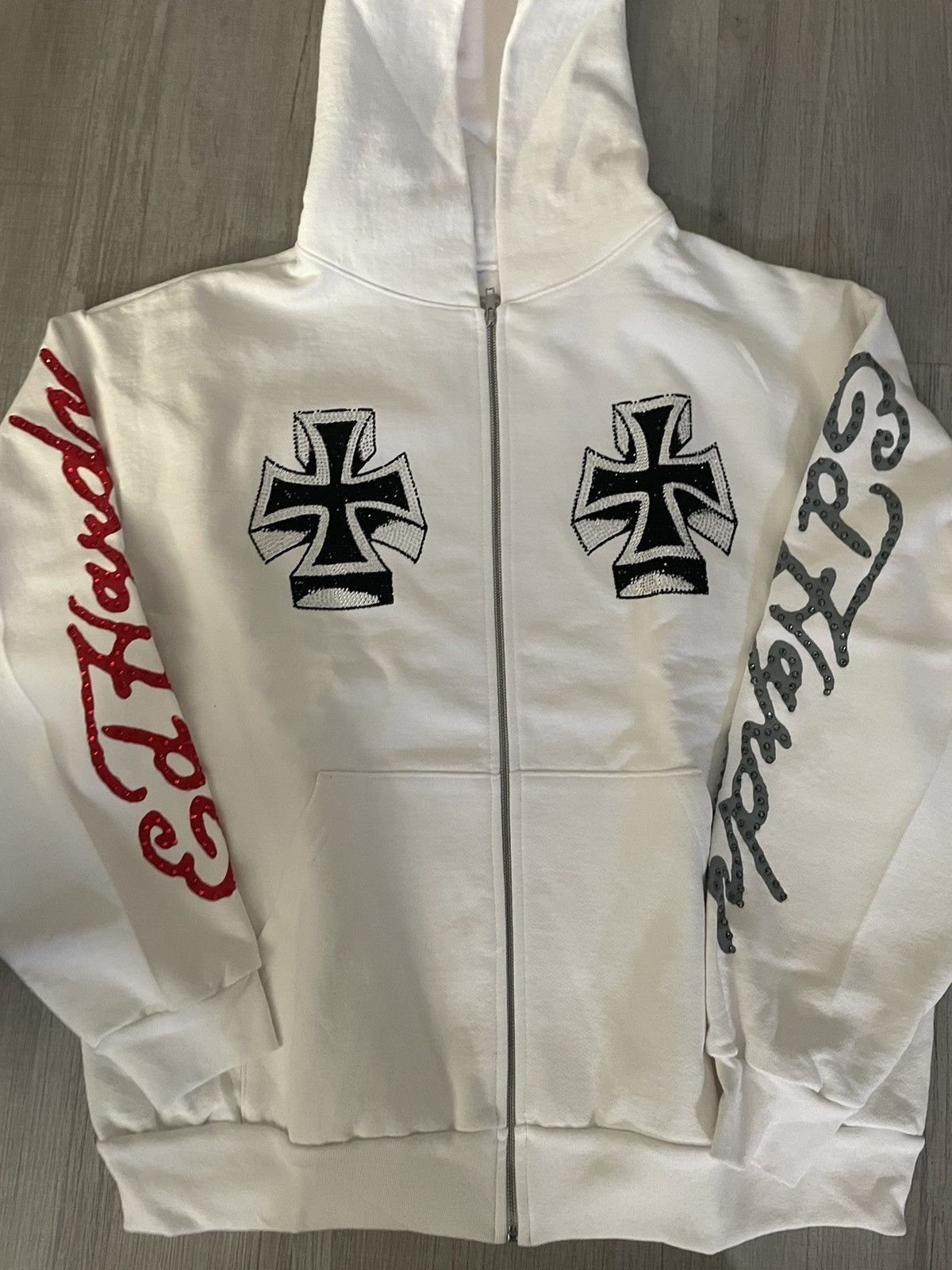 Ed Hardy × Ken Carson Ed hardy Ken Carson white zip up l